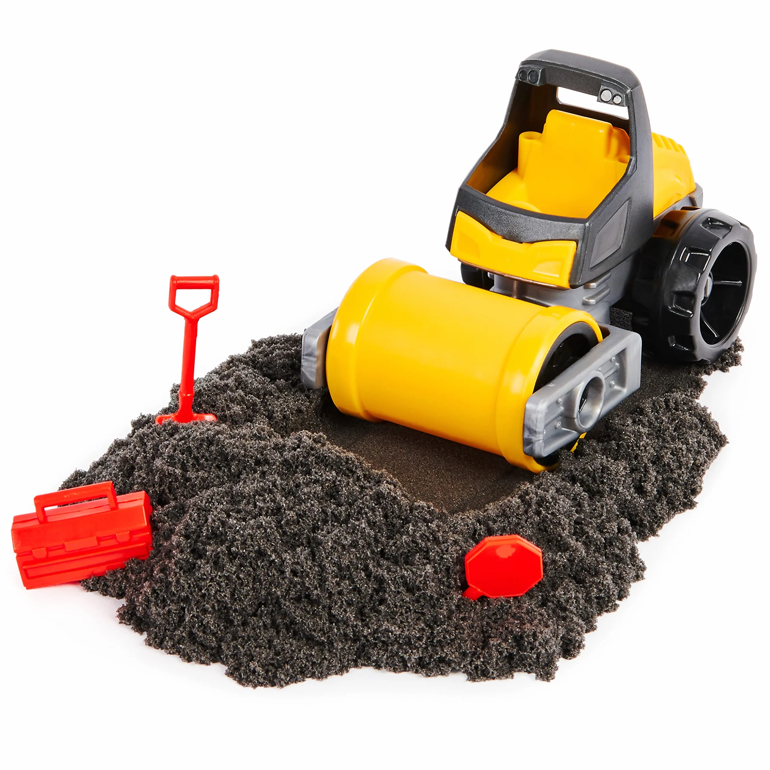 Kinetic Sand, Kop i burz, czarny piasek kinetyczny z pojazdem, dla dzieci od 3 lat