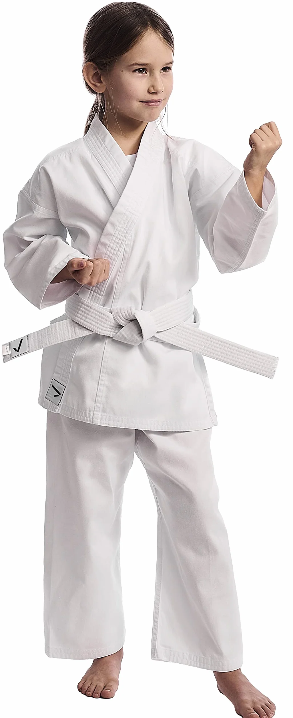 IPPONGEAR Club zestaw 2 karatów Gi dla początkujących, strój do karate dla dzieci, wraz z białym paskiem (rozmiar 150, sznurowanie, 220 gr/m², gęstość materiału), biały