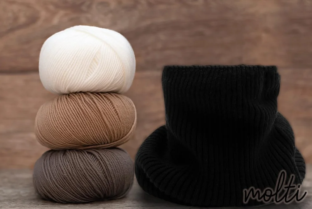 molti Damska czapka i szalik – 100% wełna merynosowa Beanie z szalikiem kominowym, ciepła i oddychająca, na jesień i zimę, rozmiary: 55 – 62 cm, wybór kolorów