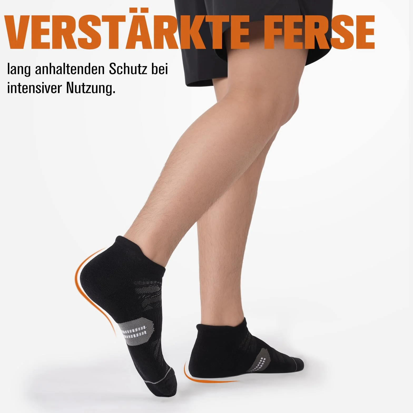 Niorasen Sneaker skarpetki męskie damskie, oddychające krótkie skarpetki sportowe z polstrowaną obudową, 6 par