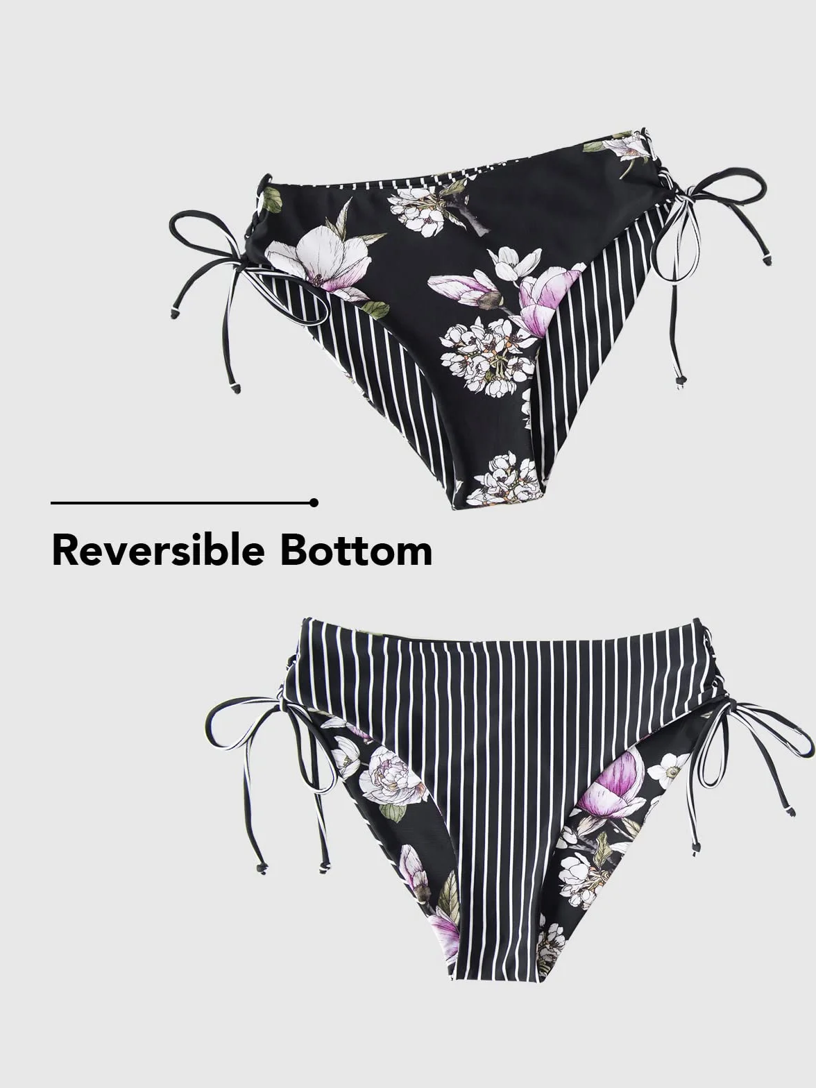 CUPSHE Damski 2-częściowy zestaw bikini z plecionymi paskami z dwustronnym dnem