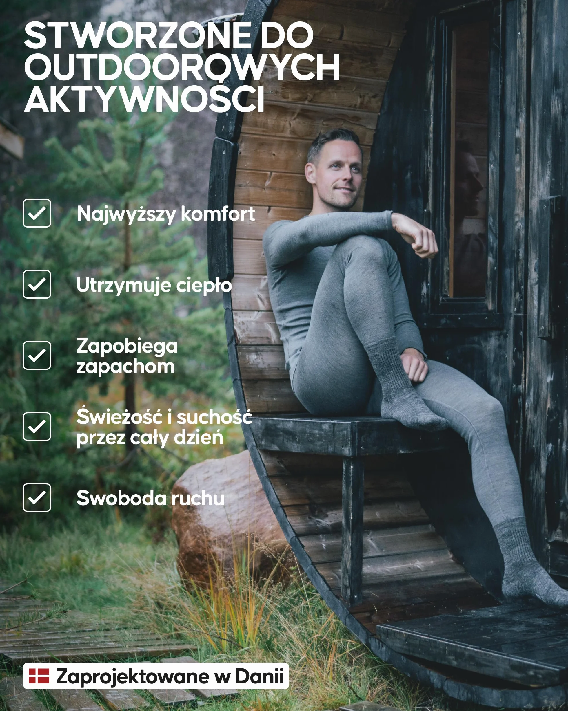 DANISH ENDURANCE Bielizna Merino Termoaktywna Męska, Koszulka Termiczna Męska, Długi Rękaw, Wełna Merino, z Zamkiem lub Bez Zamka