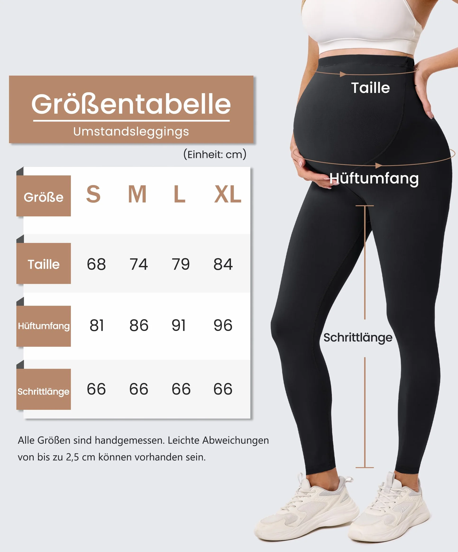 BAYDI Creamlush damskie legginsy ciążowe z regulowanym podparciem brzucha, miękkie legginsy ciążowe z wysokim stanem, nieprzezroczyste, wygodne do jogi, w czasie wolnym, piżamie