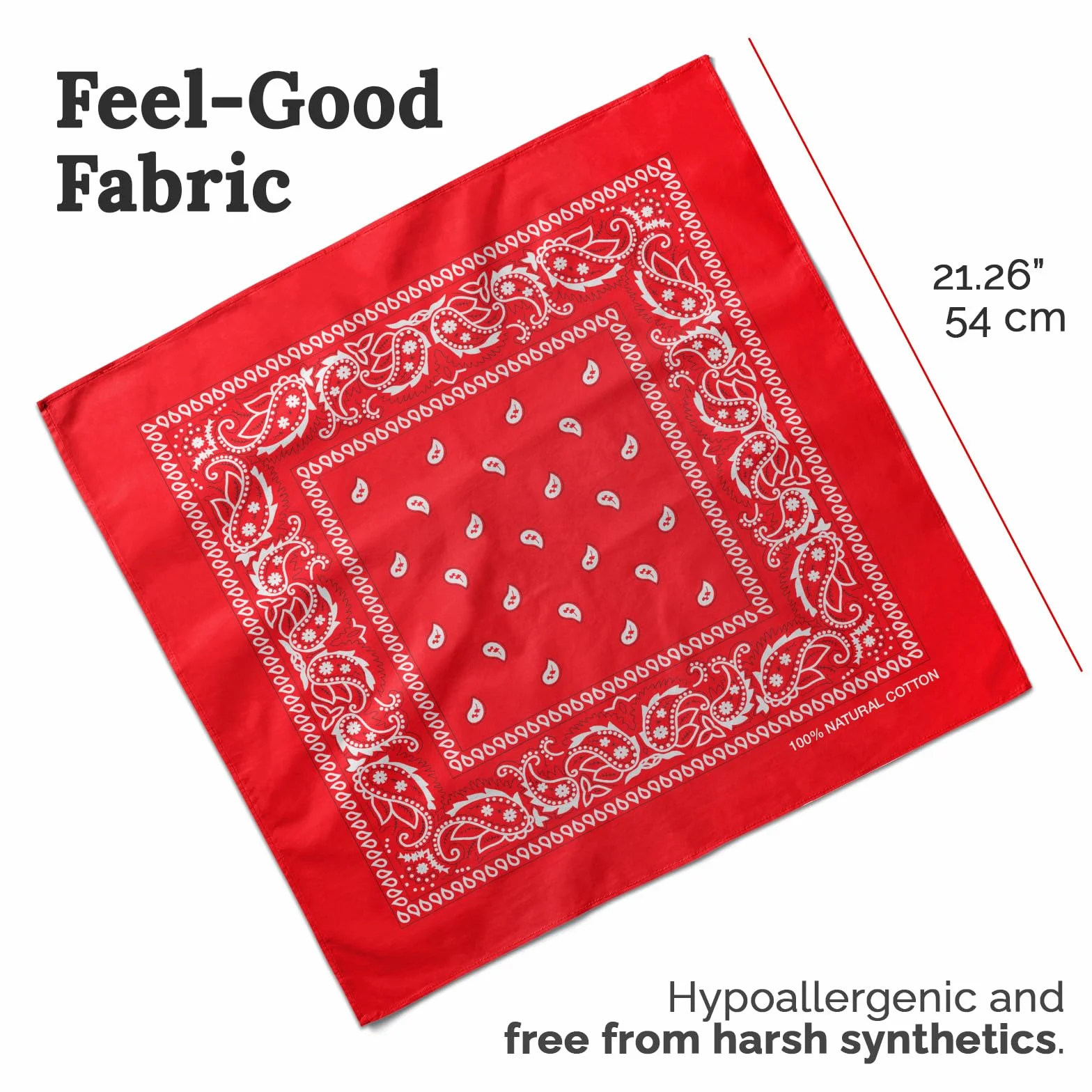 AURAE Bandana – 100% bawełna i włókna naturalne – chusta bandana bez poliestru – miękka, trwała i nadająca się do prania w pralce
