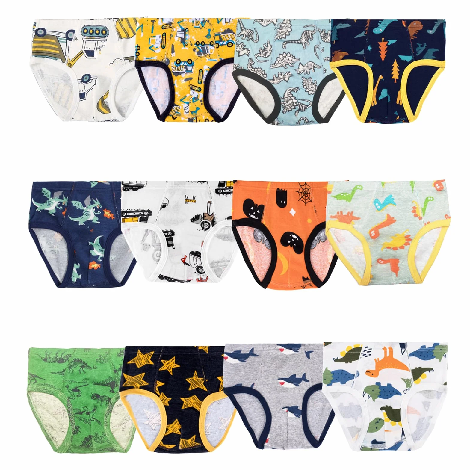 JackLoveBriefs Majtki dziecięce Dinozaury Bawełniane Slipy Dzieci 2-10 lat