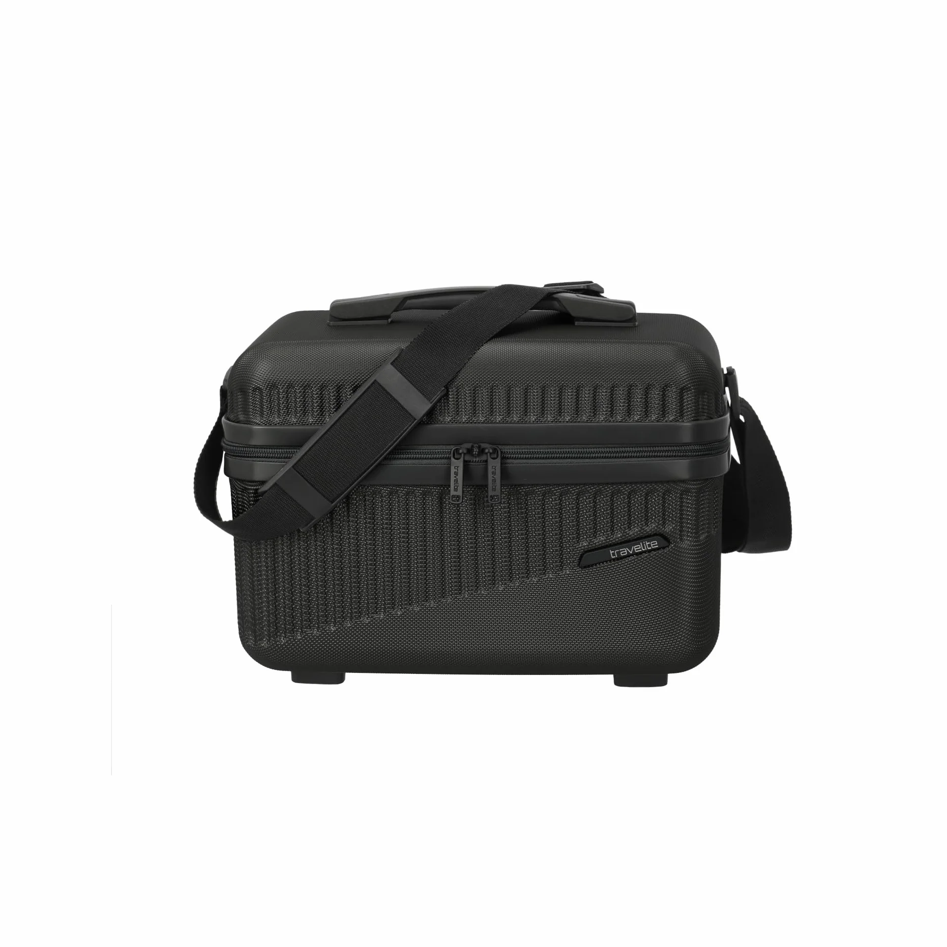 travelite bagaż podręczny 4 koła, Kolor: czarny, Beautycase 36 cm, Twarde etui kosmetyczne