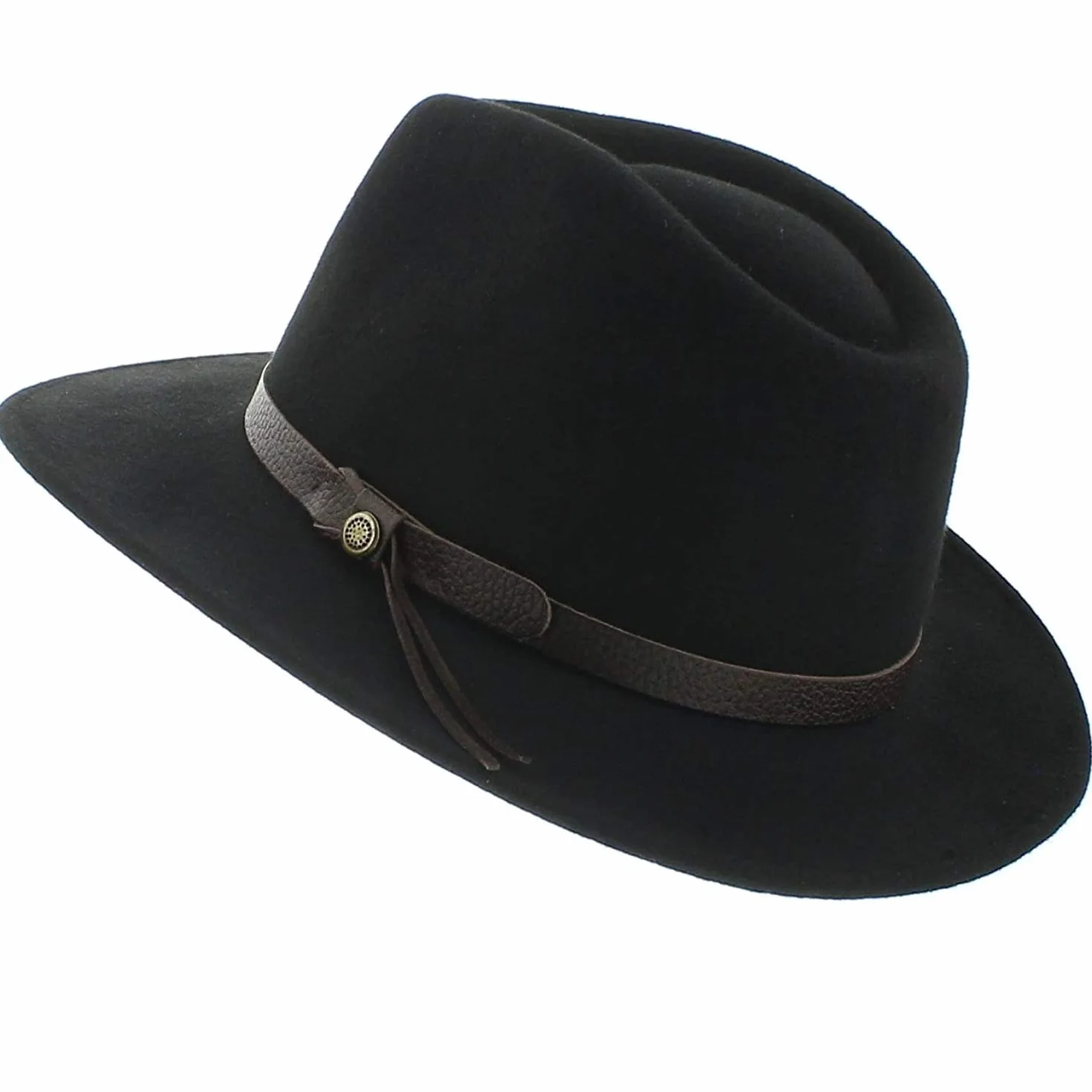 Kapelusz Fedora - Wodoodporny filc - Amance - Czarny