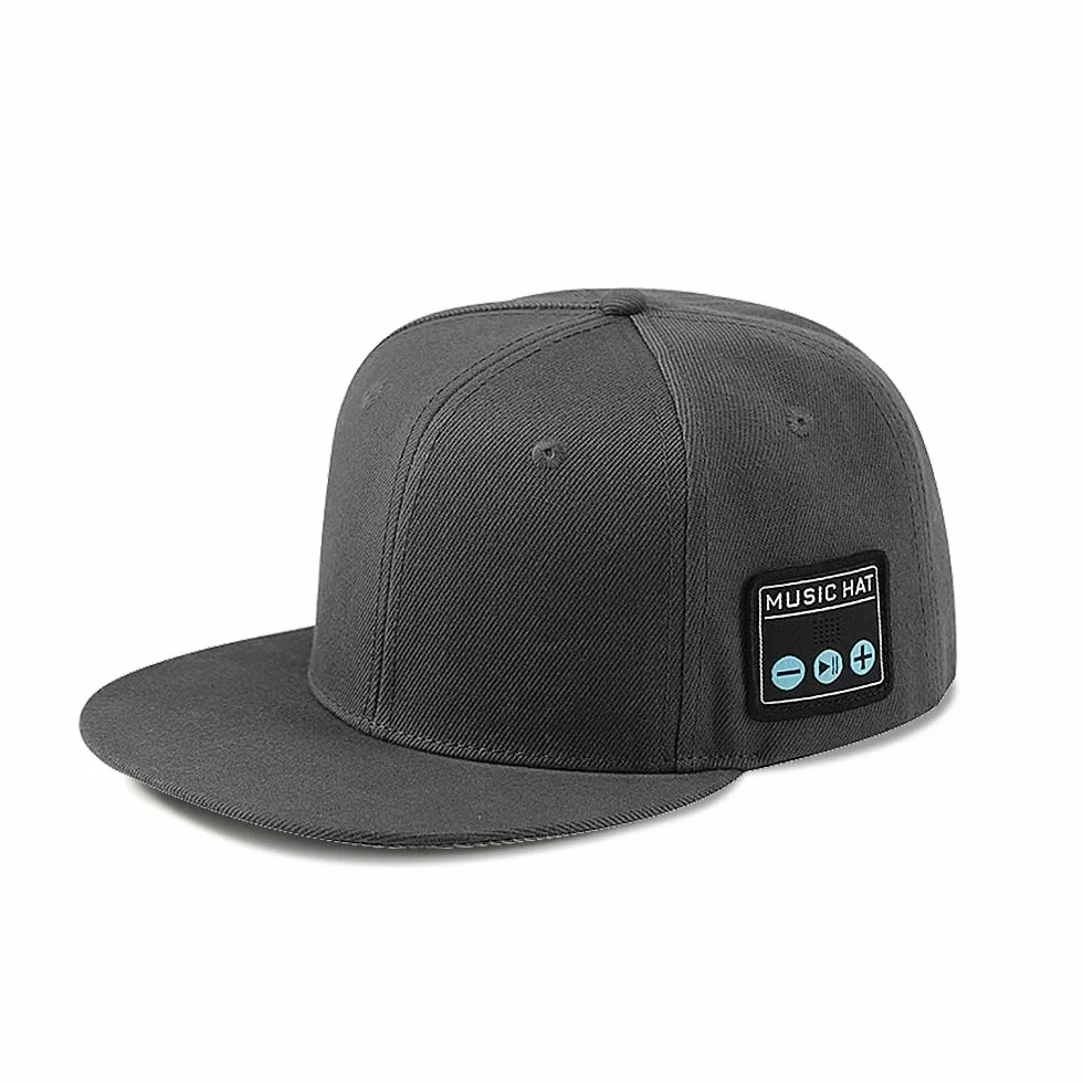 Denash Bluetooth Music Cap, Bezprzewodowa Czapka Głośnikowa z 6H PlayTime i Washable Design do Running Gym Outdoor (Ciemno szary)