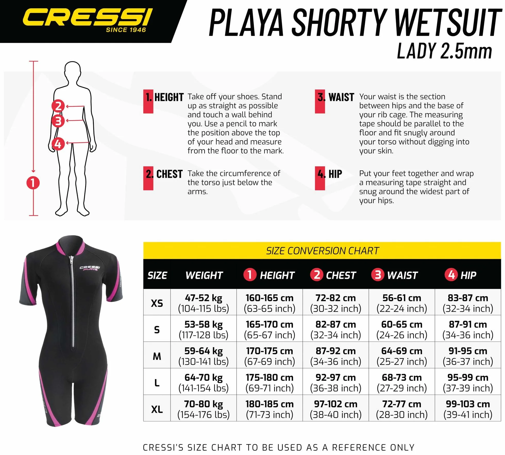 Cressi Women'S Playa Lady Shorty Mokry Skafander Z Neoprenu O Grubości 2Mm,Czarny/Akwamaryne,M,Xlv446023