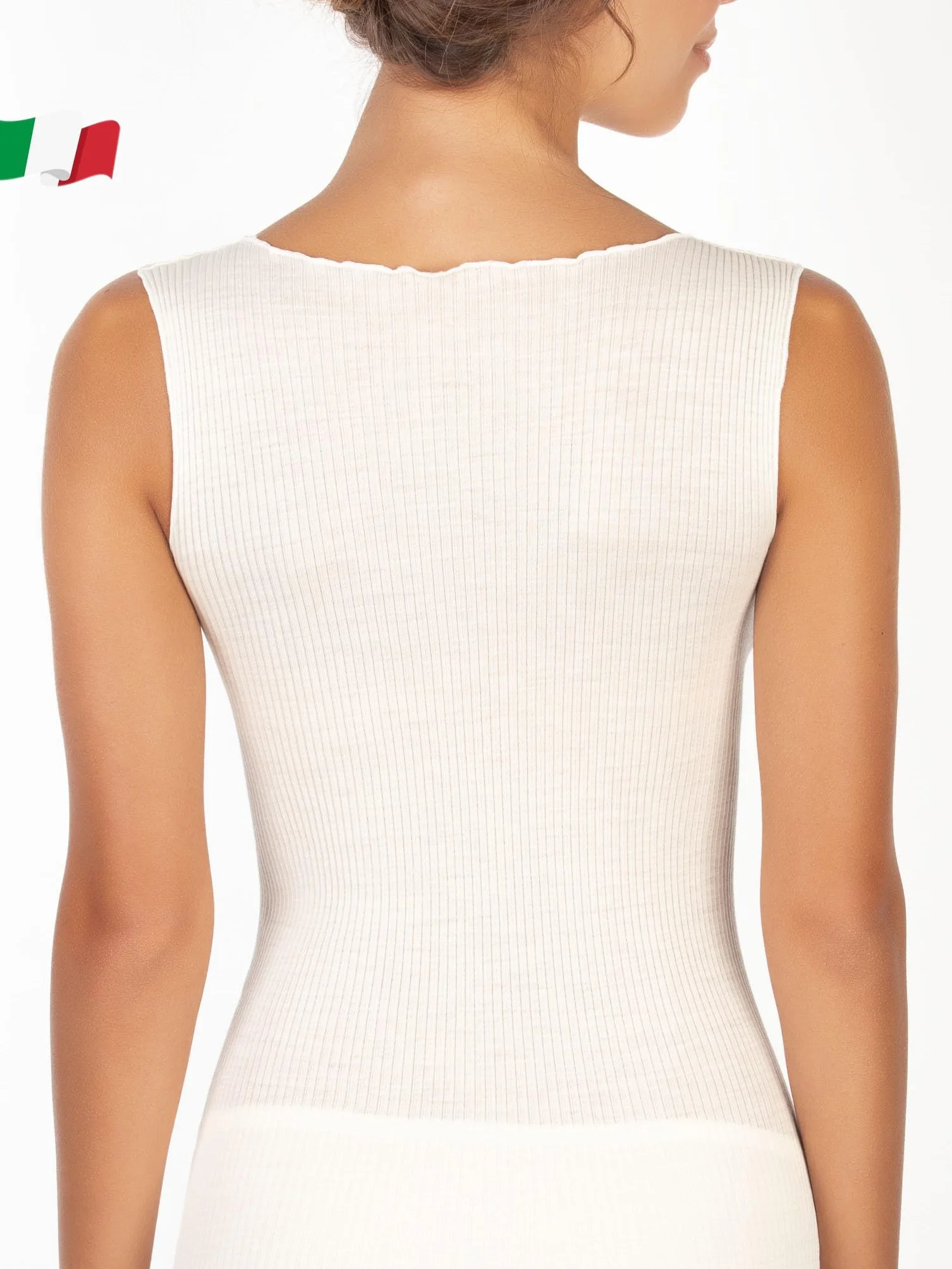 EGI Dekolt w serek Kobiety Wool Silk Tank