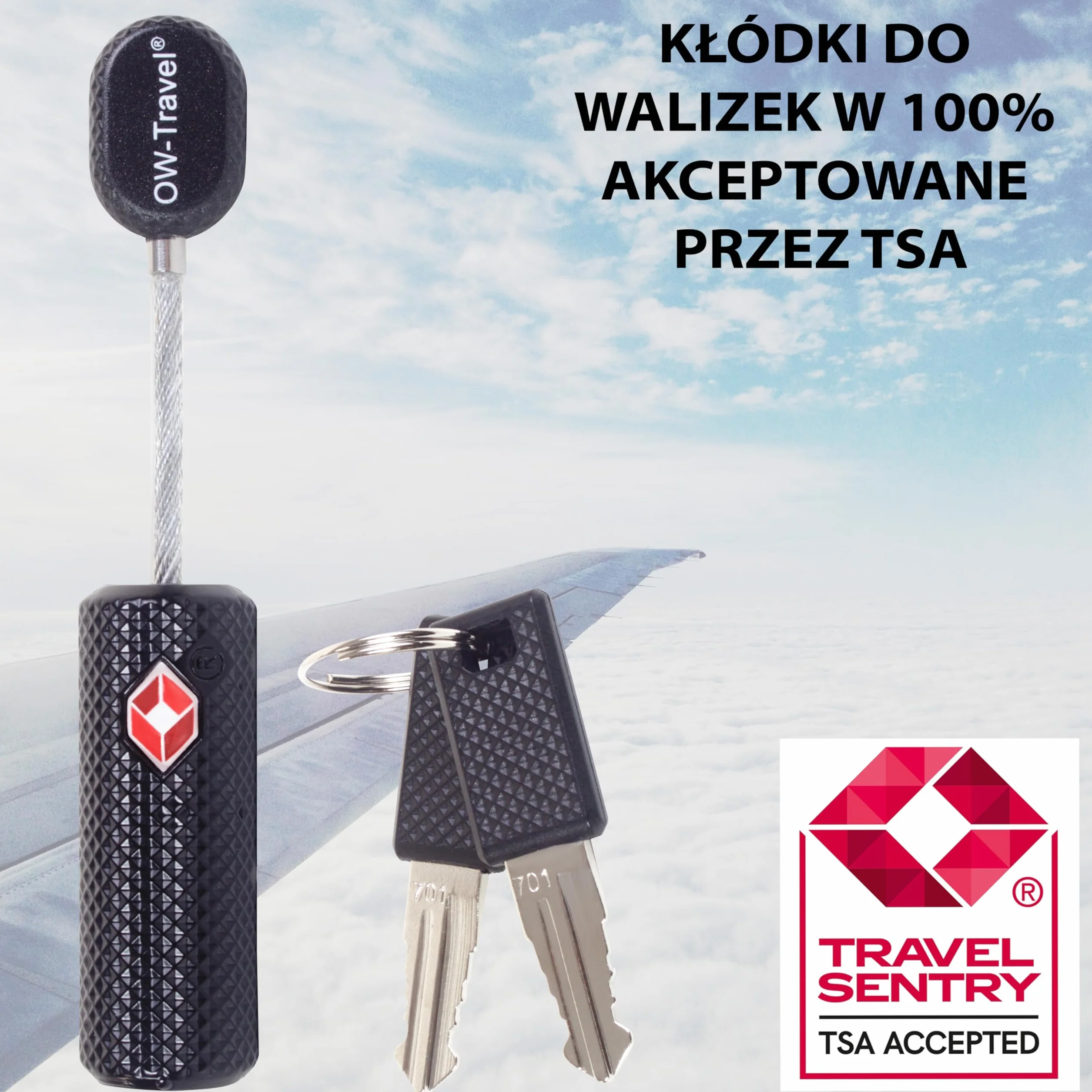Zatwierdzone przez TSA zamki bagażowe Zamki do walizek OW-Travel Kłódka kablowa z kluczami wykonanymi z wytrzymałego stopu cynku na walizkę, zamek błyskawiczny, bagaż, torbę, walizkę, plecak, szafkę na siłownię, skrzynkę narzędziową