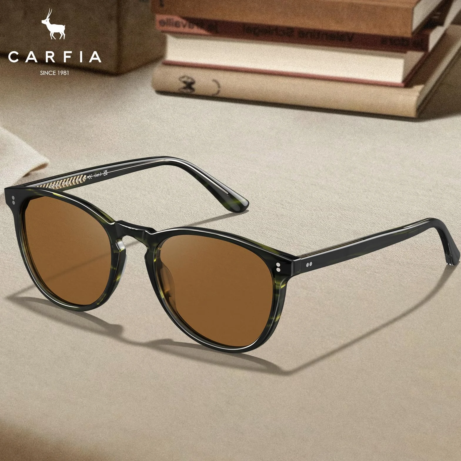 CARFIA Stylowe męskie okulary przeciwsłoneczne Polaryzacja Ochrona UV Damskie okulary przeciwsłoneczne z dziurką od klucza CA2307