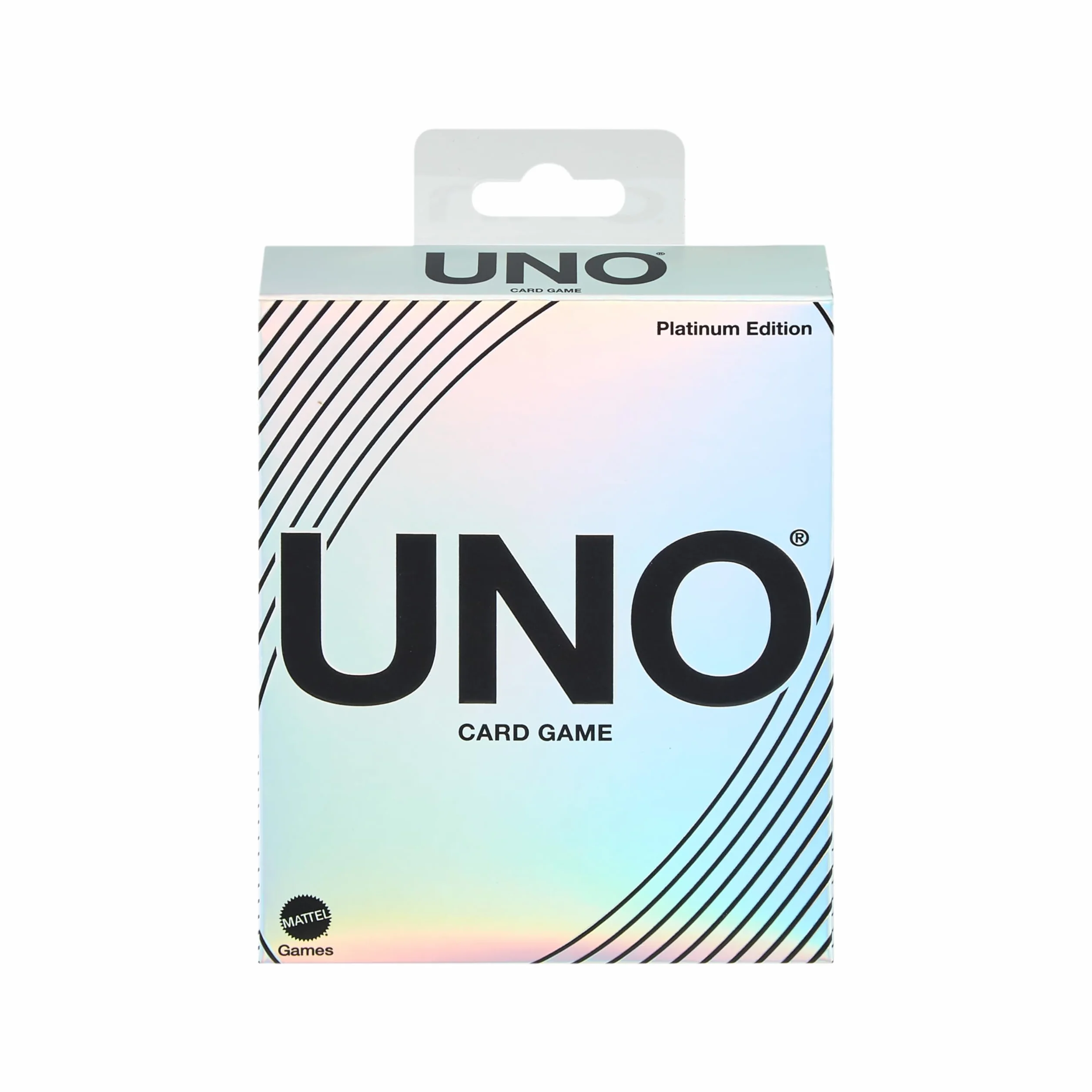 Mattel Games UNO Platinum Edition gra karciana na wieczory filmowe i rodzinne, wieczory z grami, kemping i imprezy, karty kolekcjonerskie premium, HPY61