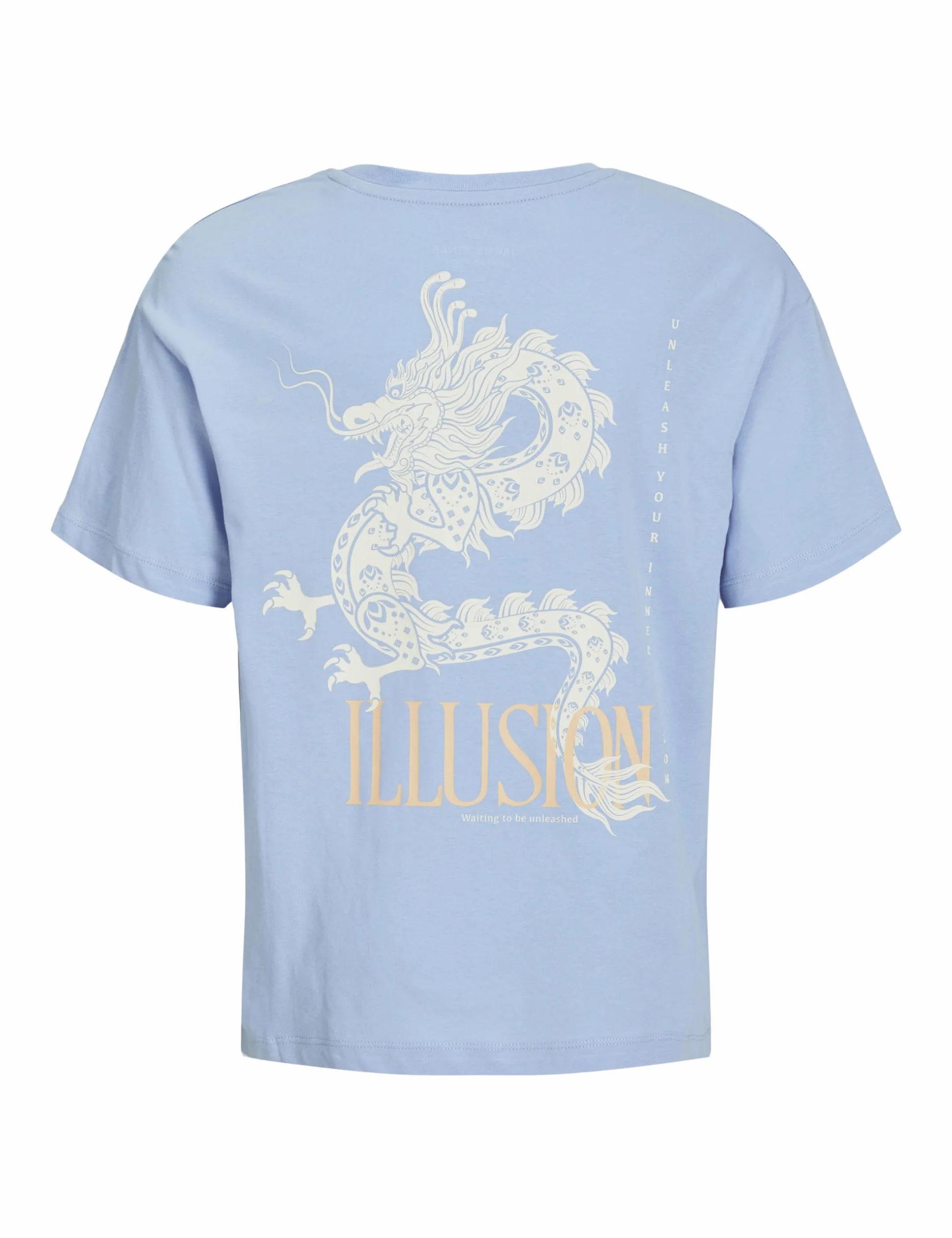 Jjcharge koszulka z nadrukiem SS Crew Neck Jnr, Chambray Blue, 128