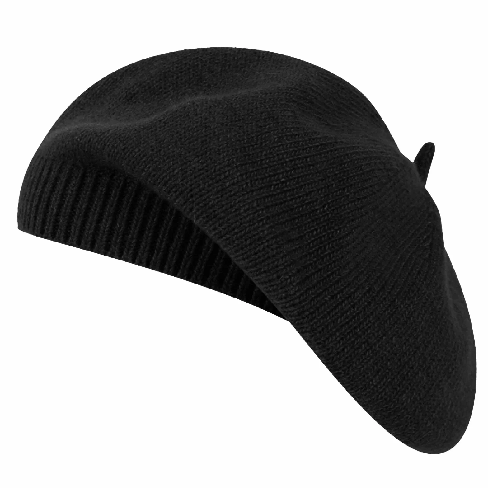 Damski francuski beret klasyczny jednolity kolor czapki czapki dzianinowe ciepłe miękkie zimowe jesienne czapki, Czarny, Rozmiar uniwersalny