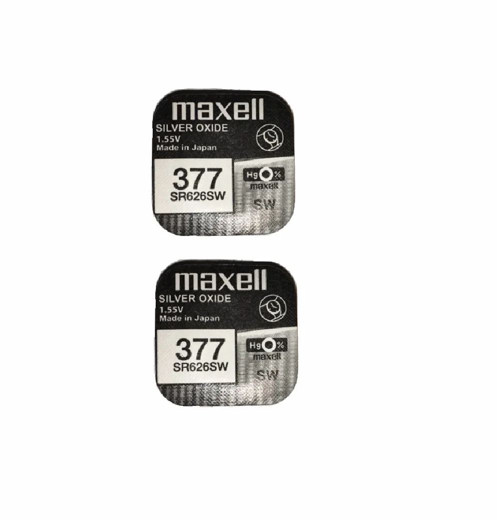 2 x baterie Maxell do zegarków z tlenkiem srebra jednorazowego użytku SR626SW/377/AG4/626