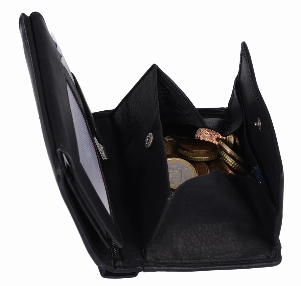 LEAS Wiedeński portfel kombi ochrona RFID z tajną kieszenią z prawdziwej skóry, czarny Special Edition, czarny, 12,5x9,5cm, wiedeński portfel kombi