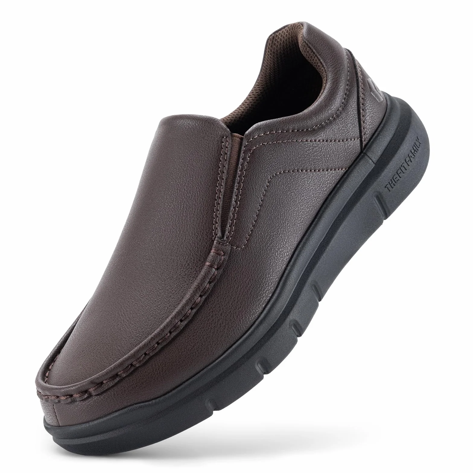 Fitville Buty Męskie Szerokie Slip On Trampki Wygodne Mokasyny Męskie Skórzane Pantofle Szerokie Trampki