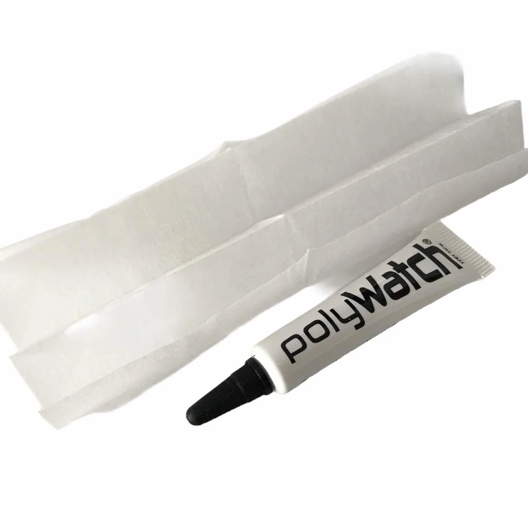 Polywatch Polerowane plastikowe / akrylowe okulary do zegarka naprawa 5 ml z czyszczeniem W5