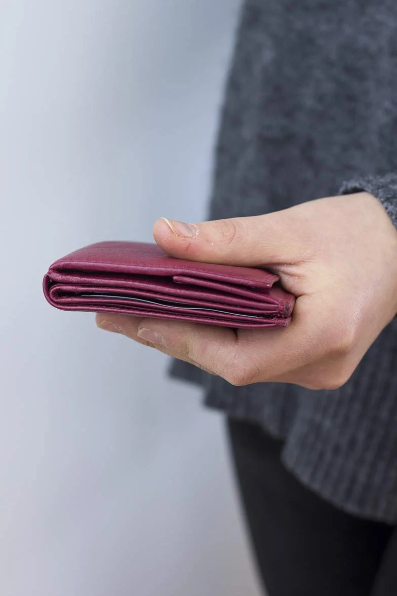 LEAS Portmonetka wiedeńskie pudełko z ochroną RFID z prawdziwej skóry, czerwone, edycja specjalna, czerwony, 11,5 x 9,5 x 2 centimètre