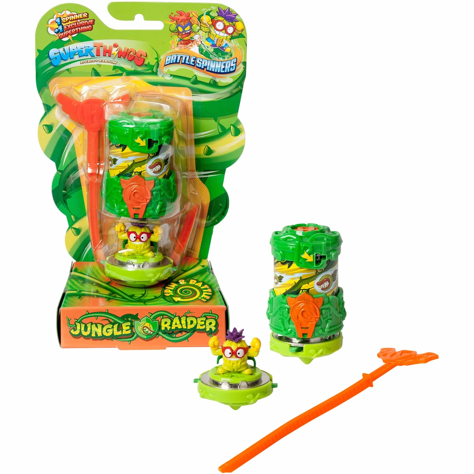 SUPERTHINGS RIVALS OF KABOOM SuperThings Battle Spinners - Jungle Raider, Zawiera 1 Spinner i 1 SuperThing Exclusive