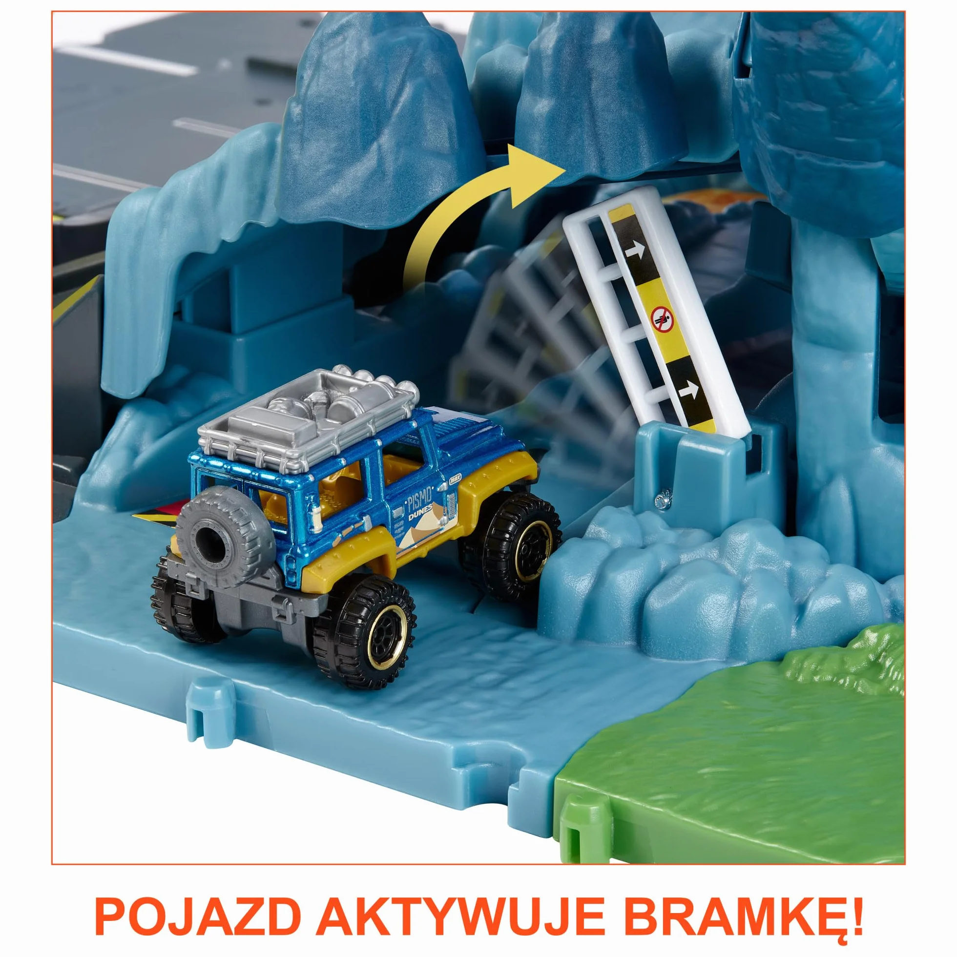 Matchbox Action Drivers Prawdziwe Przygody Wulkan Zestaw do zabawy z 1 pojazdem Matchbox, funkcjami aktywowanymi pojazdem, światełkami i dźwiękami, zabawka dla dzieci, HHW21