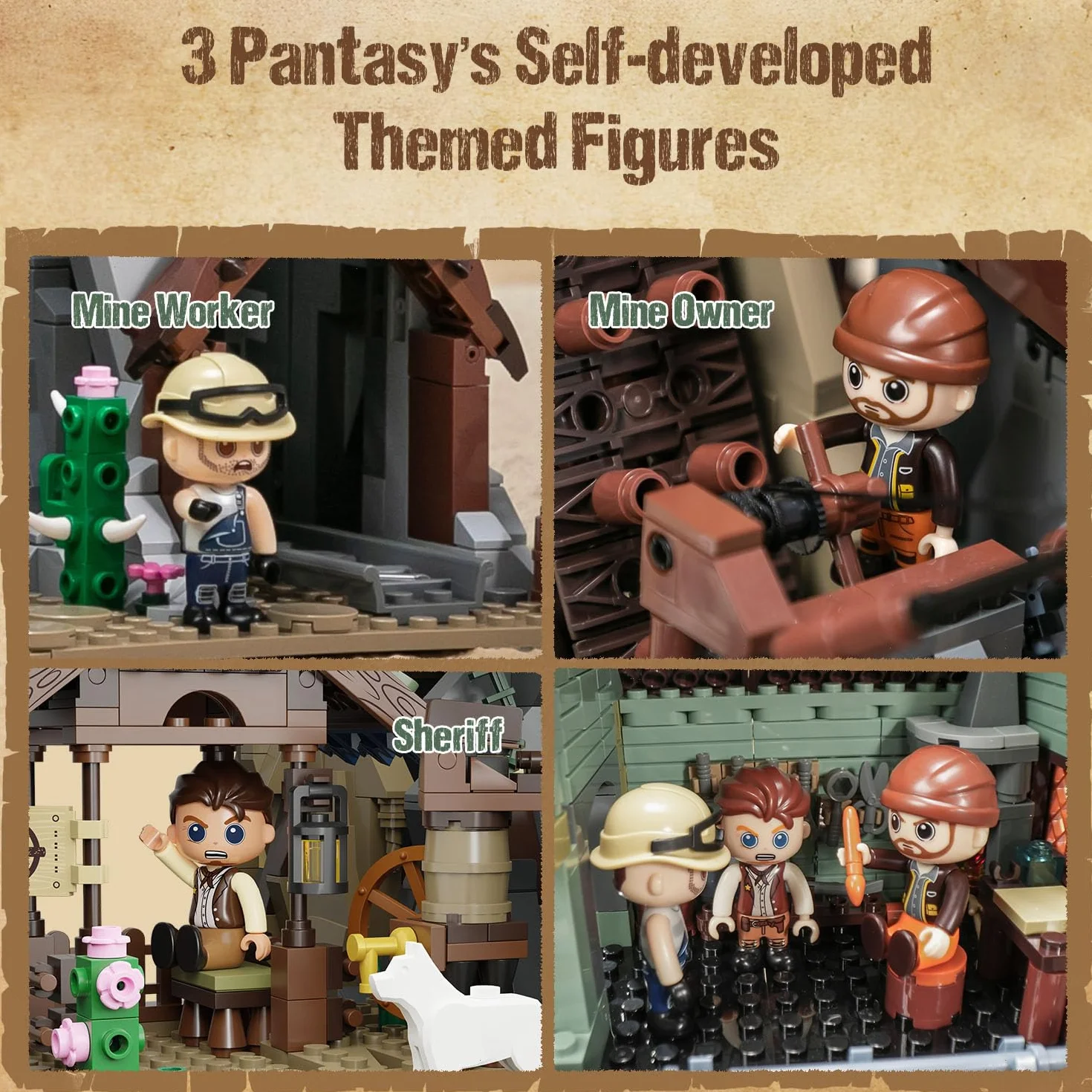 PANTASY GBC zestaw konstrukcyjny rosyjski, złoty, zmotoryzowany diorama z przekładnią, interaktywny zestaw cegieł zasilanych typu C, 3 minifigurki, mechaniczny model kolekcjonerski dla