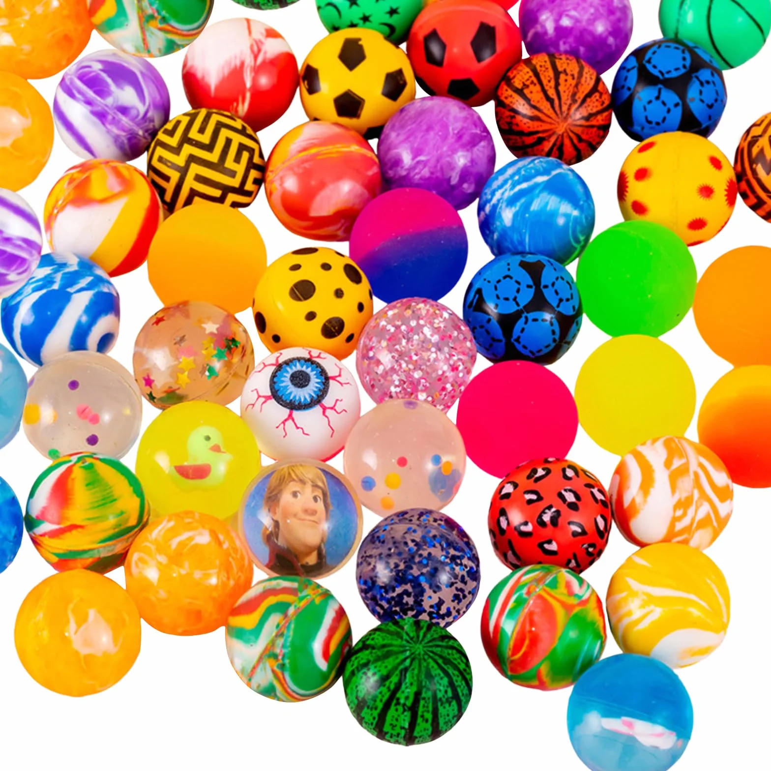 Leonshco Flummis - 5 mm Gumowe Piłki dla Dzieci, Flummies, Piłka do Skakania, Mała Gumowa Piłka, Wypełnienie Pinata