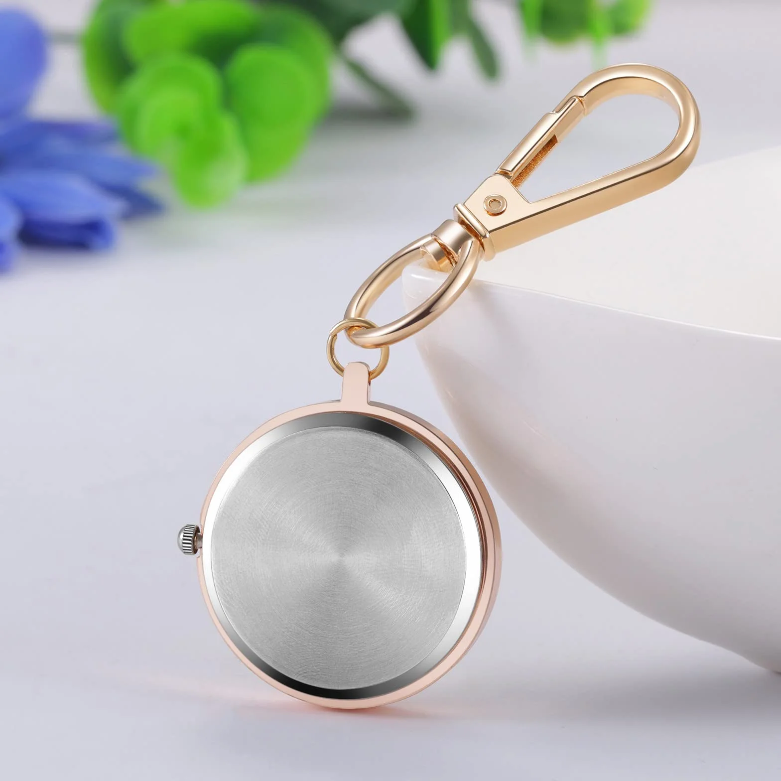 JewelryWe Nowość breloczek zegarek uroczy kot zwierzę brelok kwarcowy zegarek kieszonkowy FOB Clip-on Watch, dla mężczyzn kobiet, a, Nowoczesny