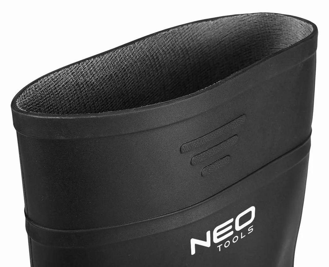 NEO TOOLS Gumowe kalosze 39 – buty gumowe, uniseks, wodoszczelne, przeciwdeszczowe, buty ogrodowe, oddychające, czarne, rozm. 39-46