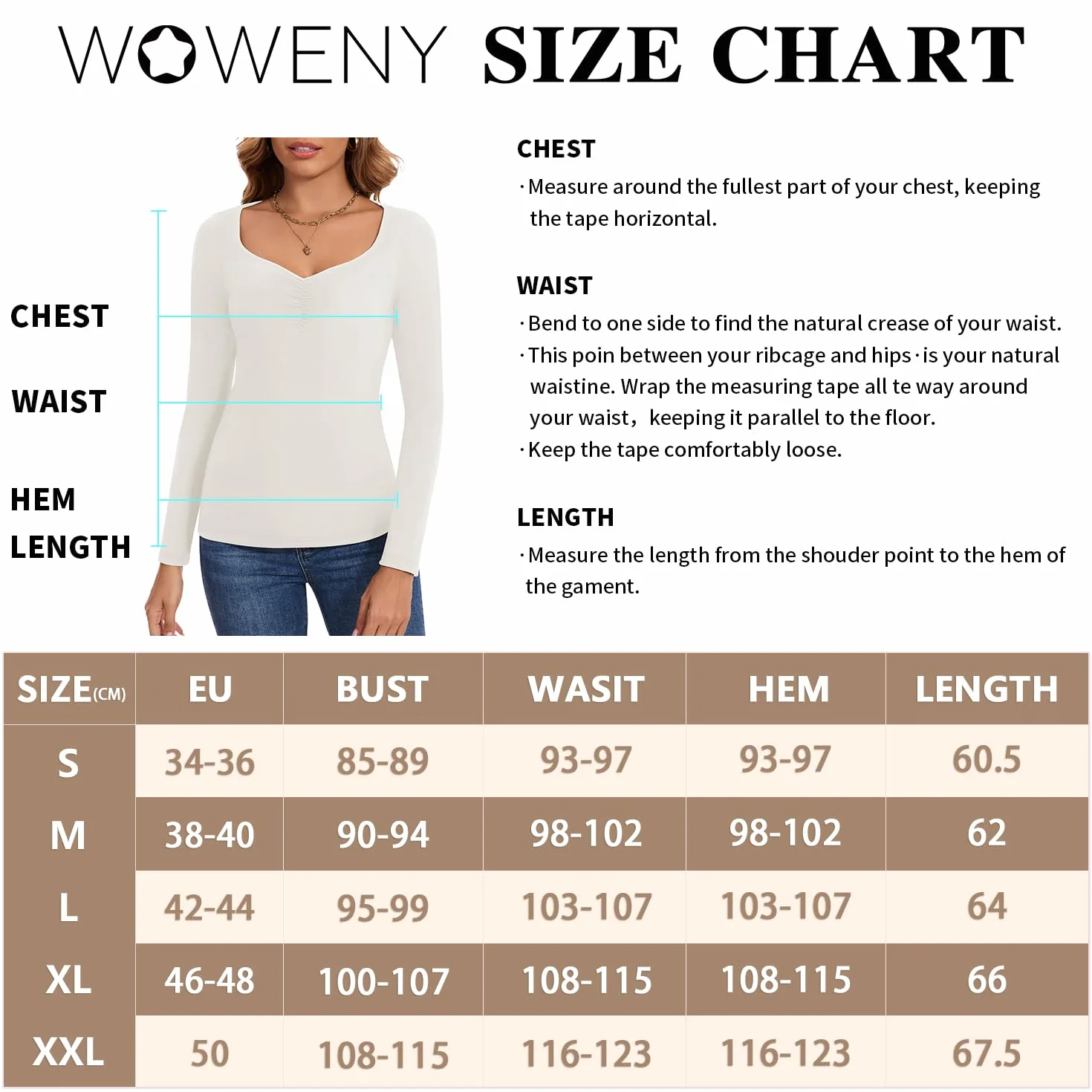 WOWENY Termiczny top dla kobiet, zimowy sweter, Sweetheart Neck, długi rękaw, bielizna termiczna, prążkowane, podkoszulek z długim rękawem, polar