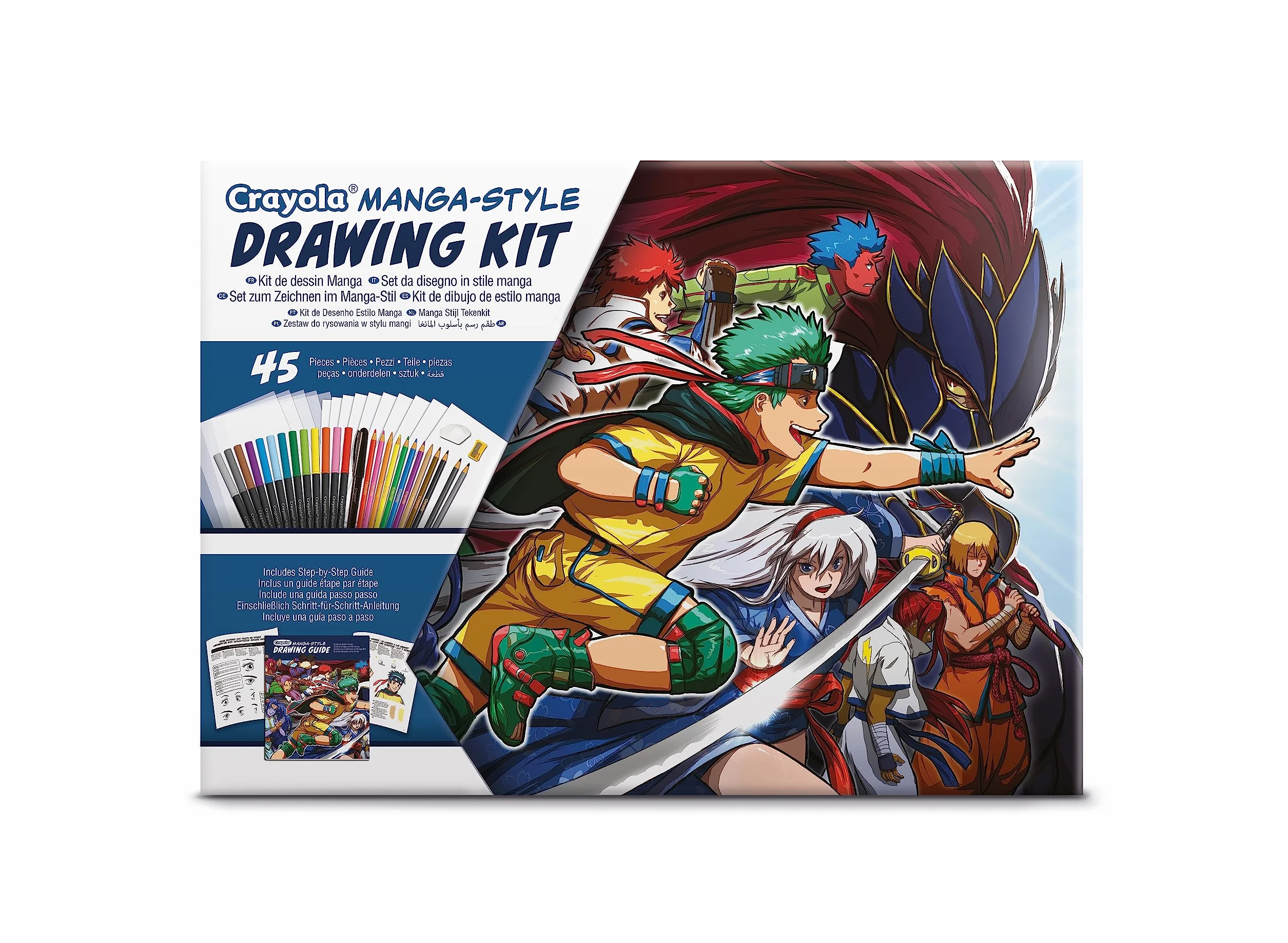 Crayola, Zestaw do rysowania, naucz się rysować własne mangi z 45 elementami, kreatywne zajęcie i prezent dla dzieci od 8 lat
