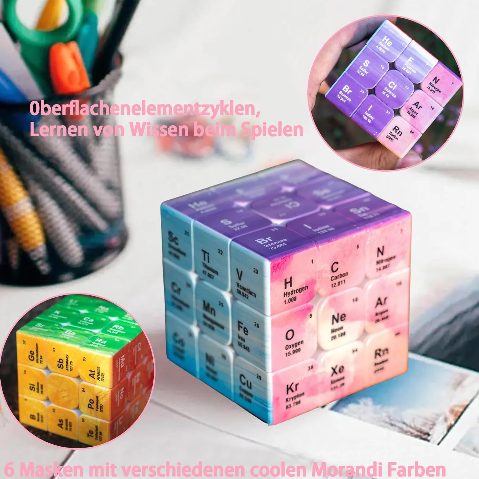 Speed Cube Kostka Rubika 3x3 Magiczna kostka z prędkością układu okresowego kostki 3x3 bez klejonych kostek zabawka puzzle szybkie i gładkie puzzle, magiczne kostki dla dzieci, dla dorosłych