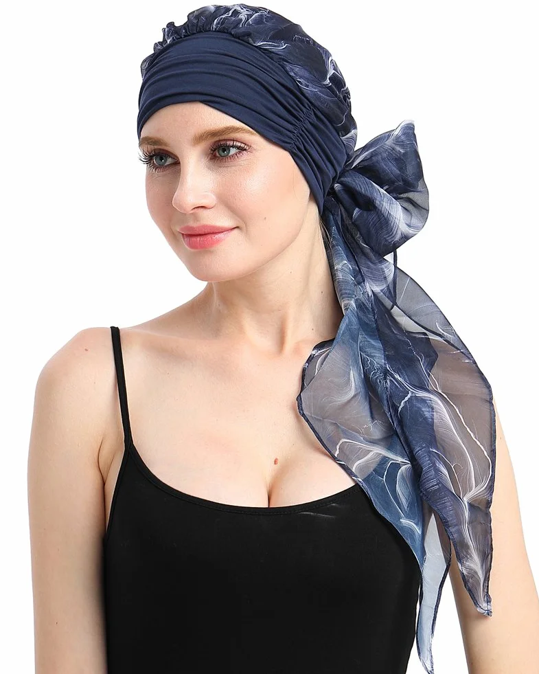 FocusCare chemo turban nakrycie głowy dla kobiet po chemioterapii chorych na raka, Flying Leather, jeden rozmiar