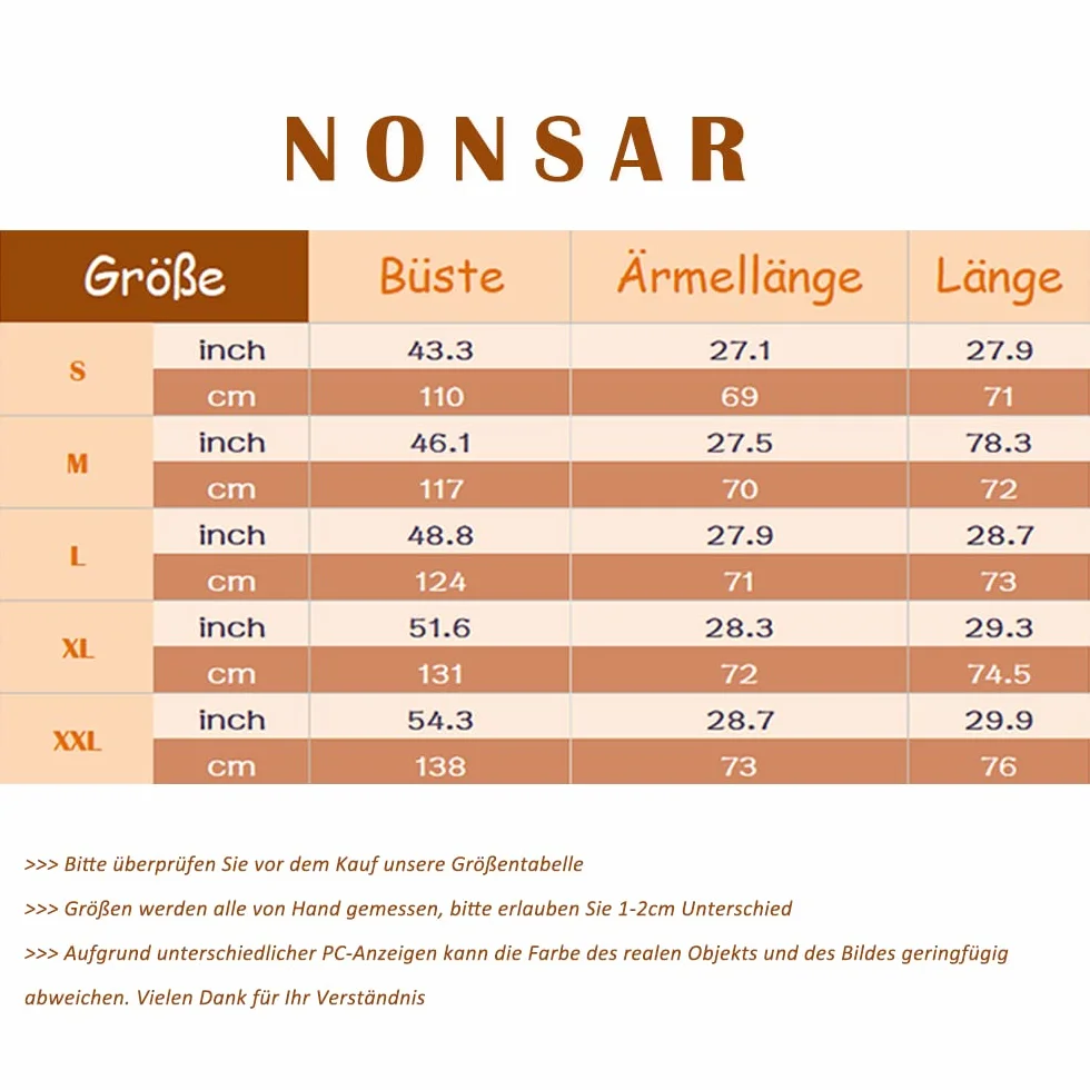 NONSAR Bluzka damska luźna koszula z dekoltem w serek, 100% bawełna, luźny krój, solidna, gruba górna część z kieszenią