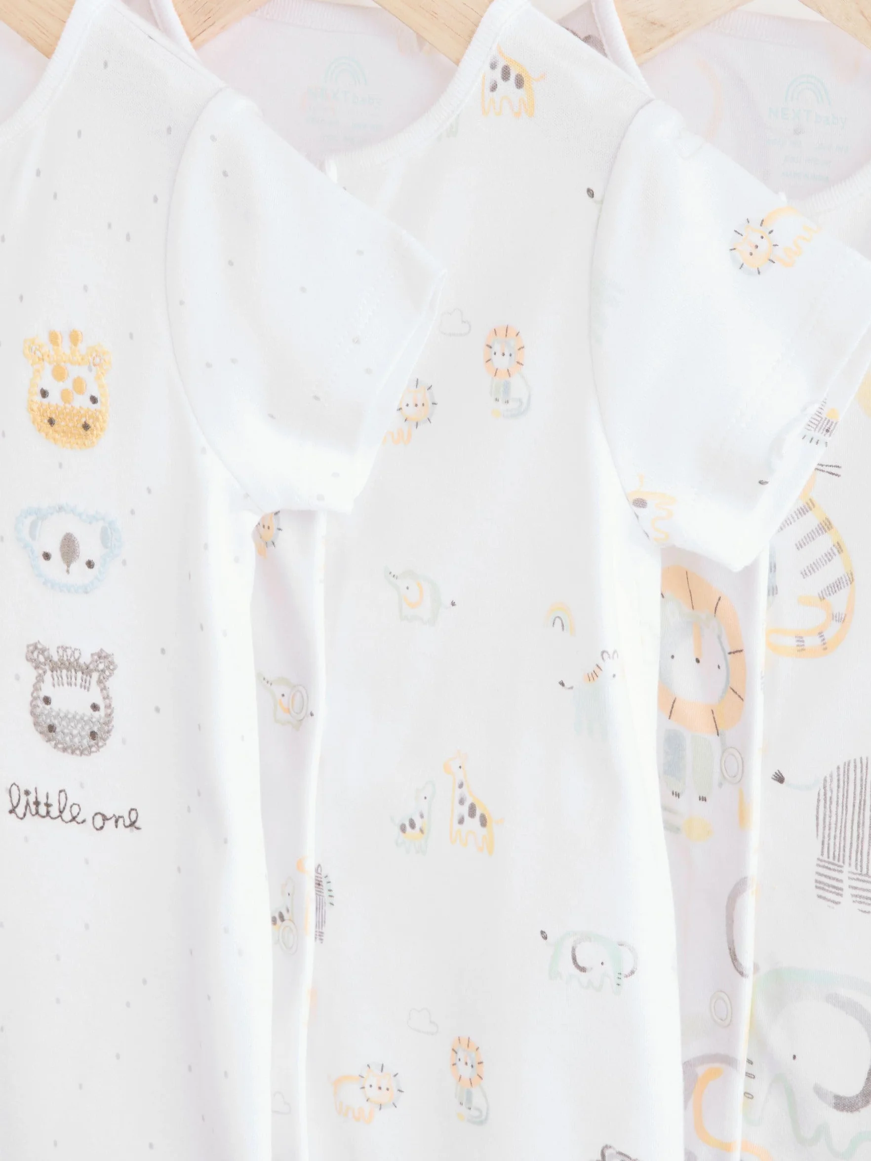 NEXT Noworodki unisex Zestaw 3 par niemowlęcych rampersów z haftem