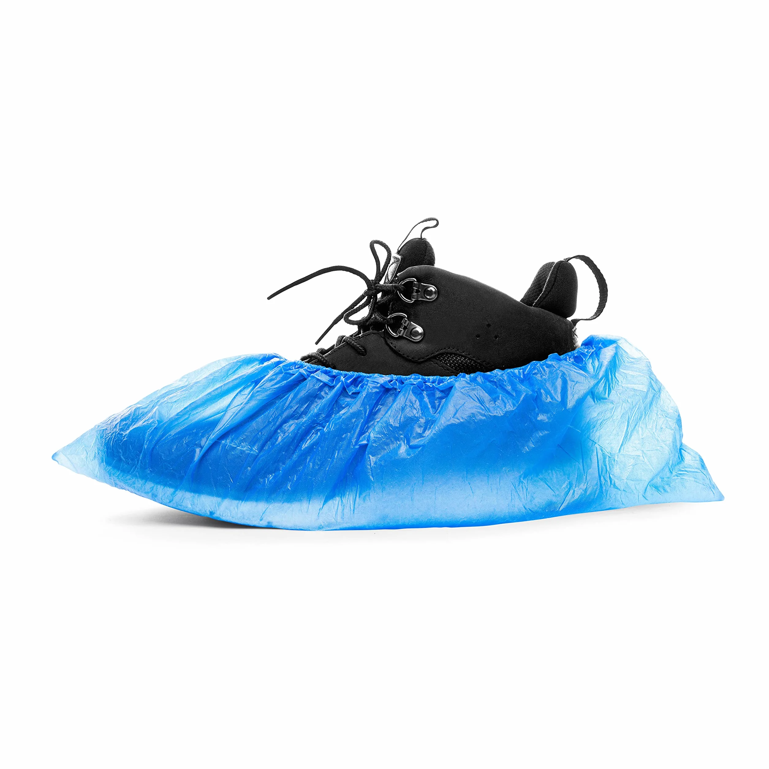 ASPRO 1 opakowanie (100 sztuk) jednorazowe pokrowce na buty - plastikowe wodoodporne kalosze - osłona stóp - wodoodporne i pyłoszczelne ochraniacze butów do pomieszczeń (100 sztuk)