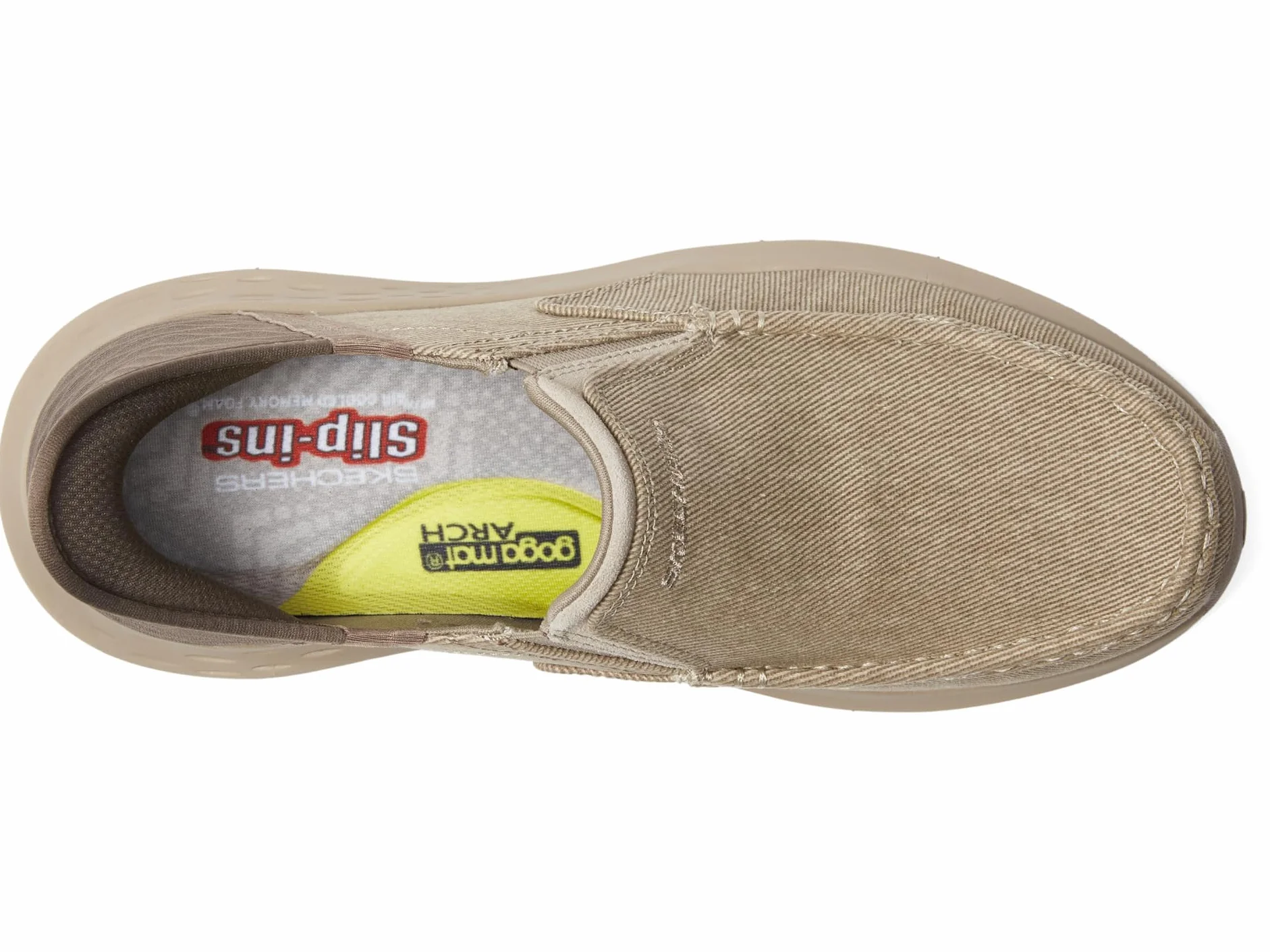 Skechers USA Men's Men's Parson-Dewitt 204806 Twin Gore Moc Toe Slip-Ins, Beige, 9