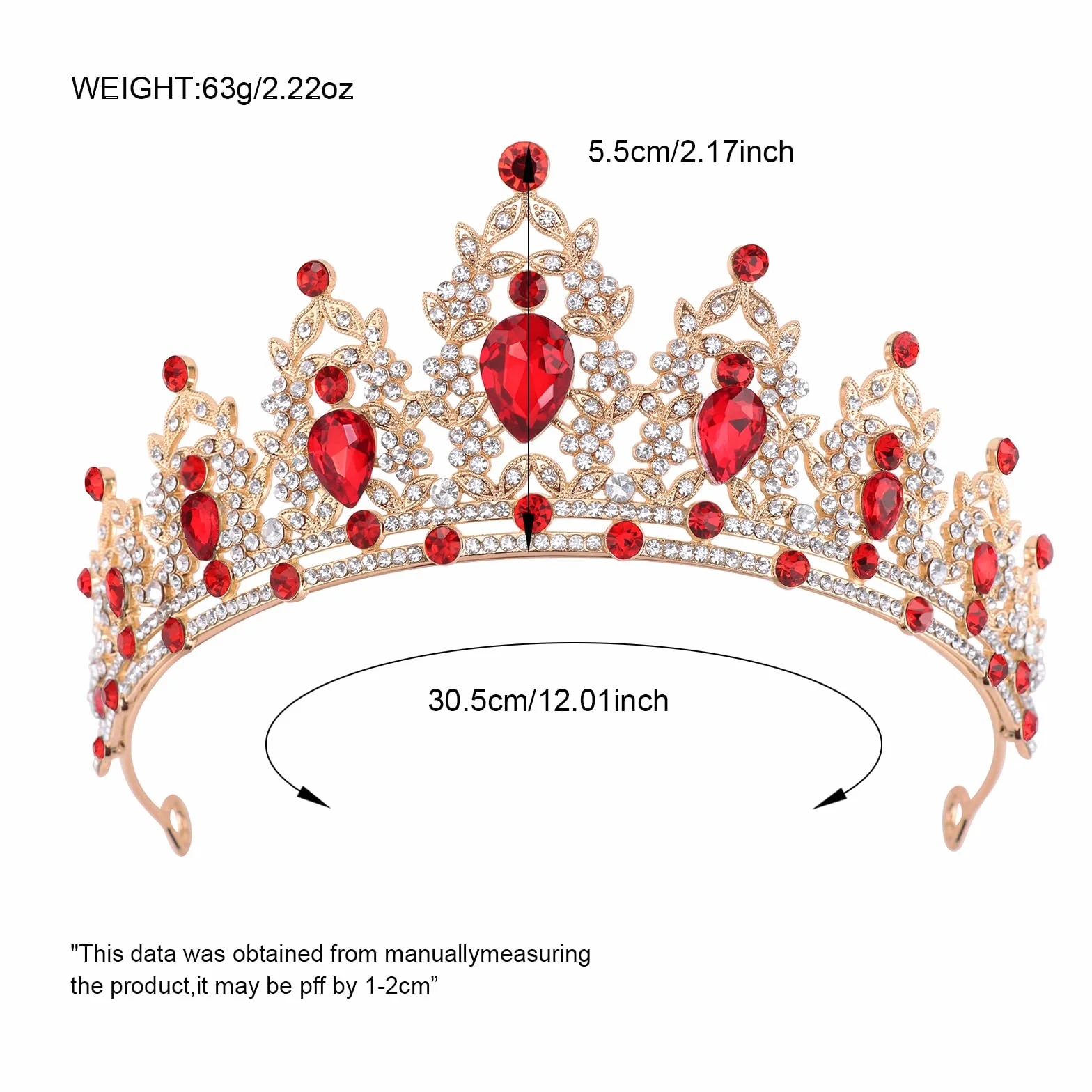 DRESHOW Korona Urodzinowa dla Kobiet Urodzinowa Kryształowa Tiara z Kryształu Górskiego dla Dziewczynek Ozdoby do Włosów Akcesoria ślubne Tiara Brokatowa Księżniczka Korona Opaski na Imprezę
