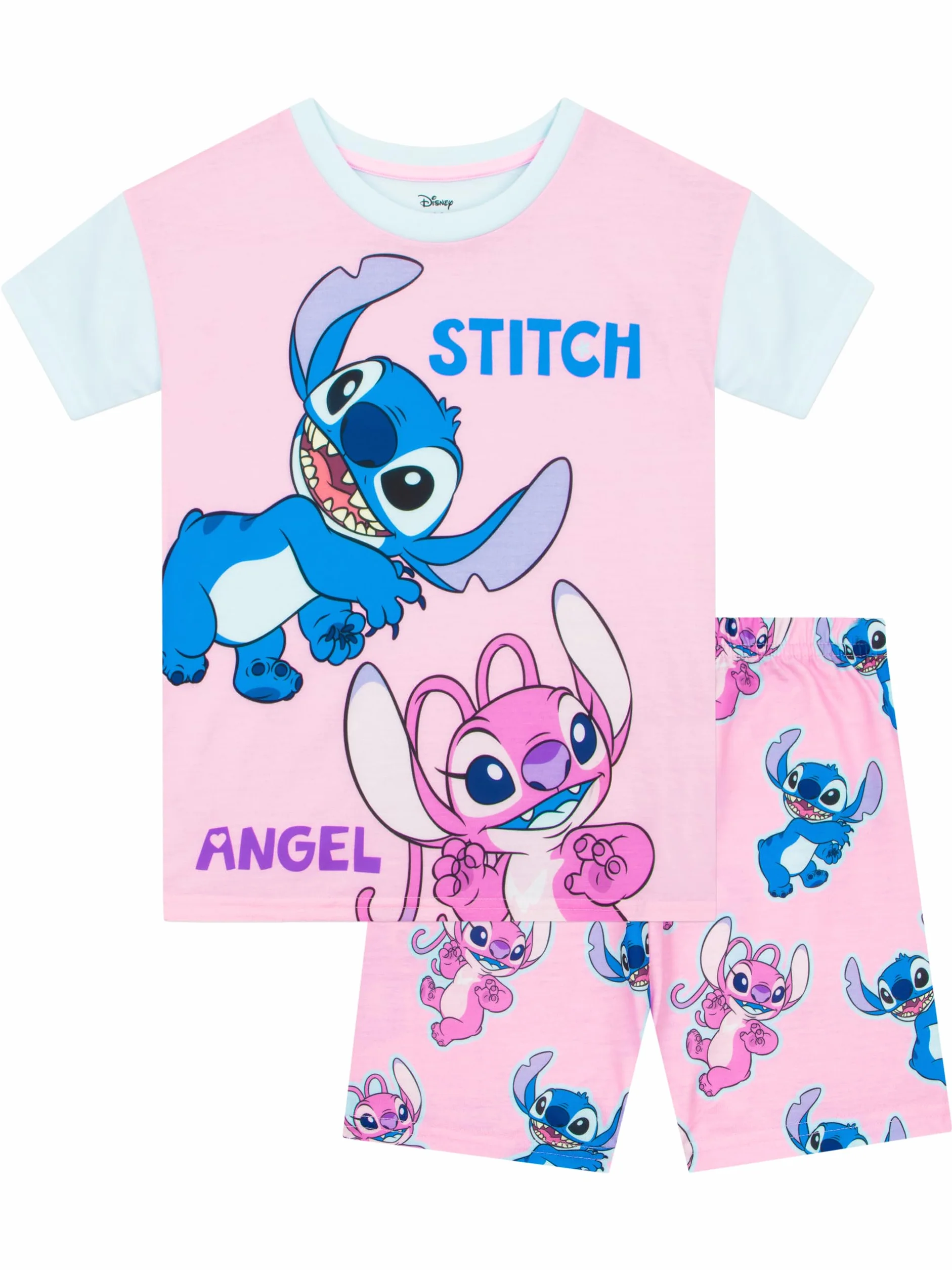 Disney Piżamy | Lilo I Stitch Piżamy | Dziewczęce Krótkie Piżamy | Stitch I Angel Dziewczęce Pyjama