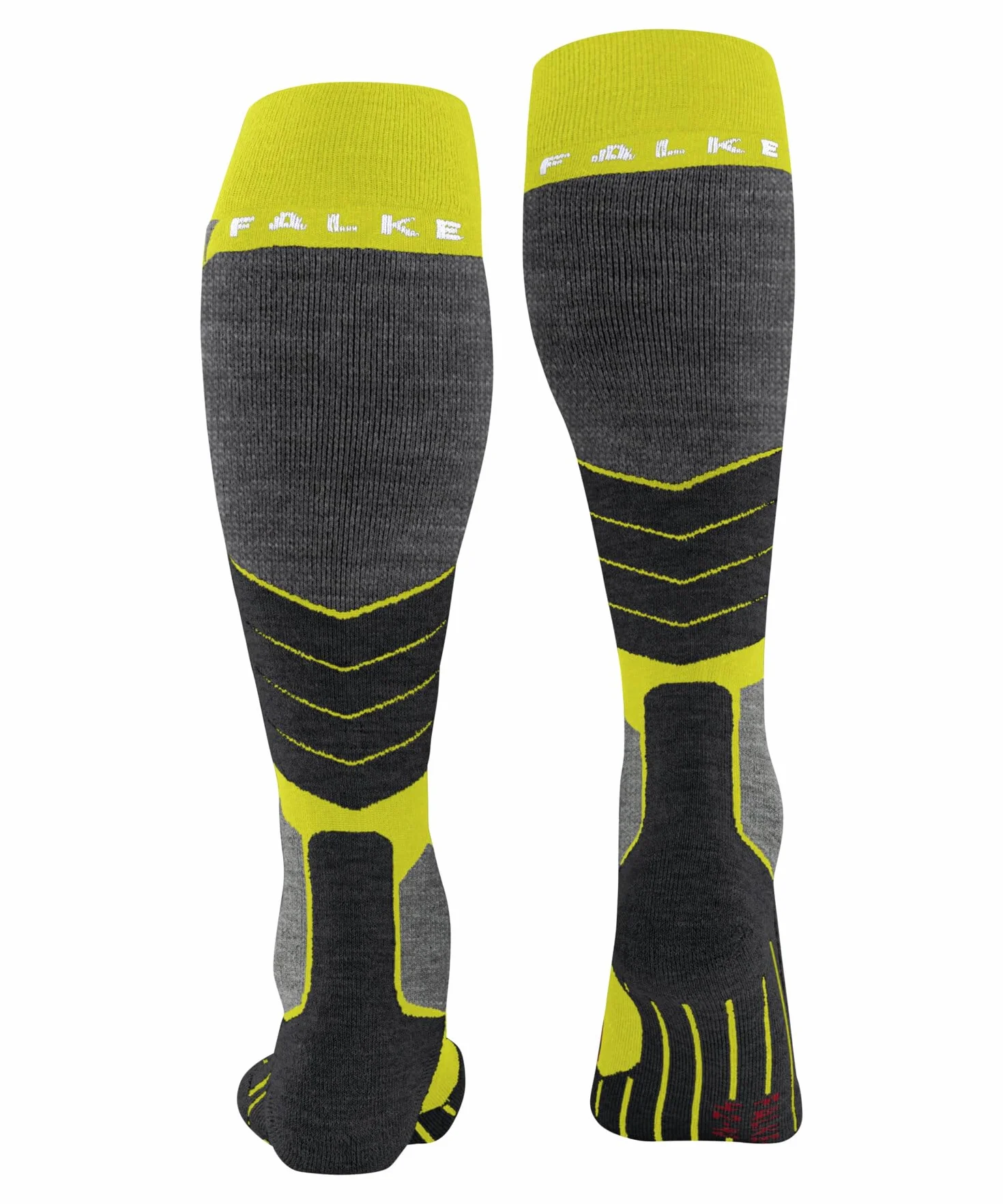 FALKE Kobiety Skarpety narciarskie SK2 Intermediate W Kh Wełna ciepłe grube 1 Para, Żółty Limelight 1086, 39-40