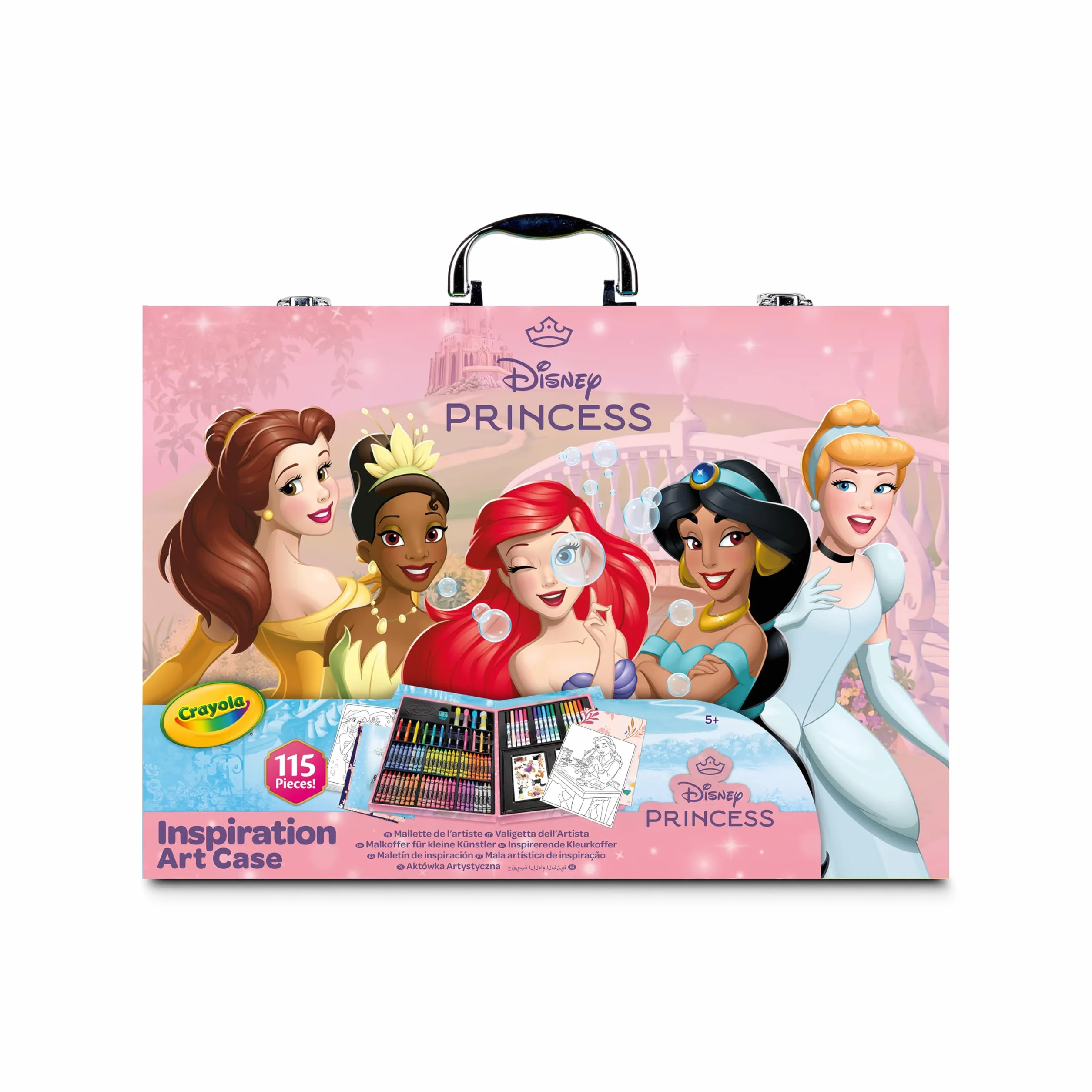 CRAYOLA - Aktówka artysty księżniczki Disney, 115 sztuk, lat 4,5,6,7+, 25-1094