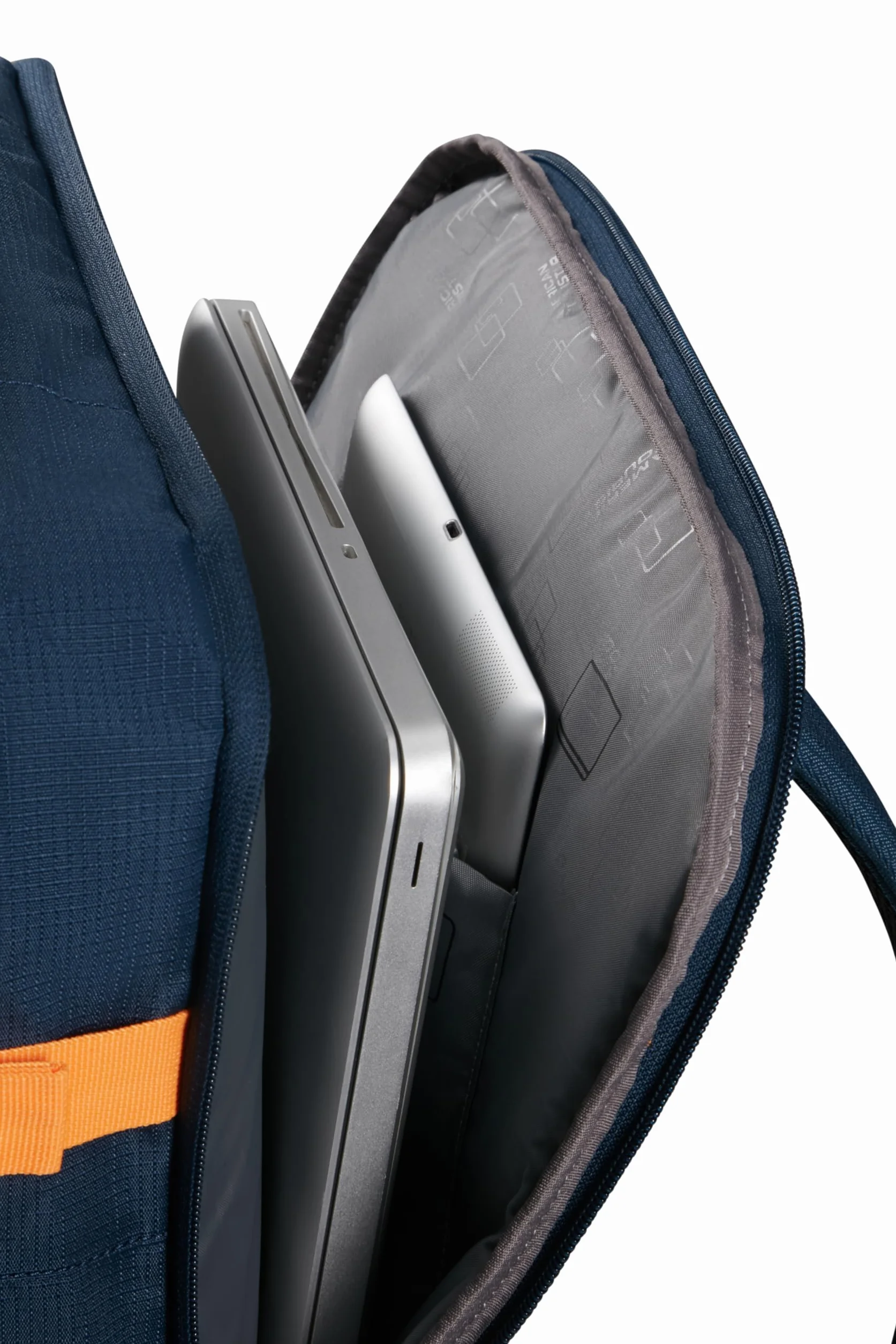 American Tourister Take2Cabin - EasyJet Torba kabinowa 36 x 20 x 45 cm, 38 l, 0,70 kg, bagaż podręczny, plecak samolotowy M pod siedzenie, niebieski/pomarańczowy (Dark Navy/Radiant Orange)