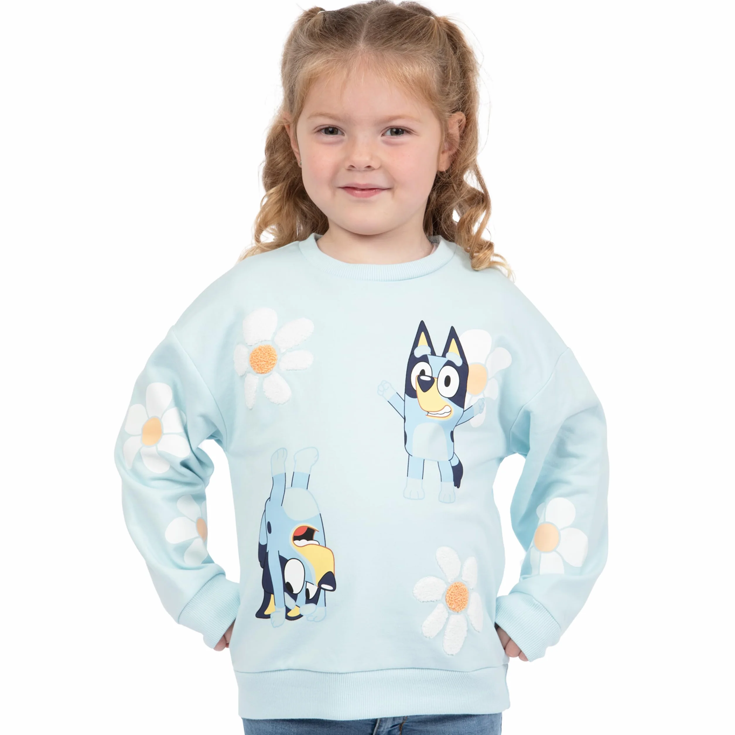 Bluey Bluza | Kwiatowe Bluzy Dziewczęce | Kwiatowe Bluzy Dla Dziewczynek | Bawełniana Bluza Dla Dziewczynek