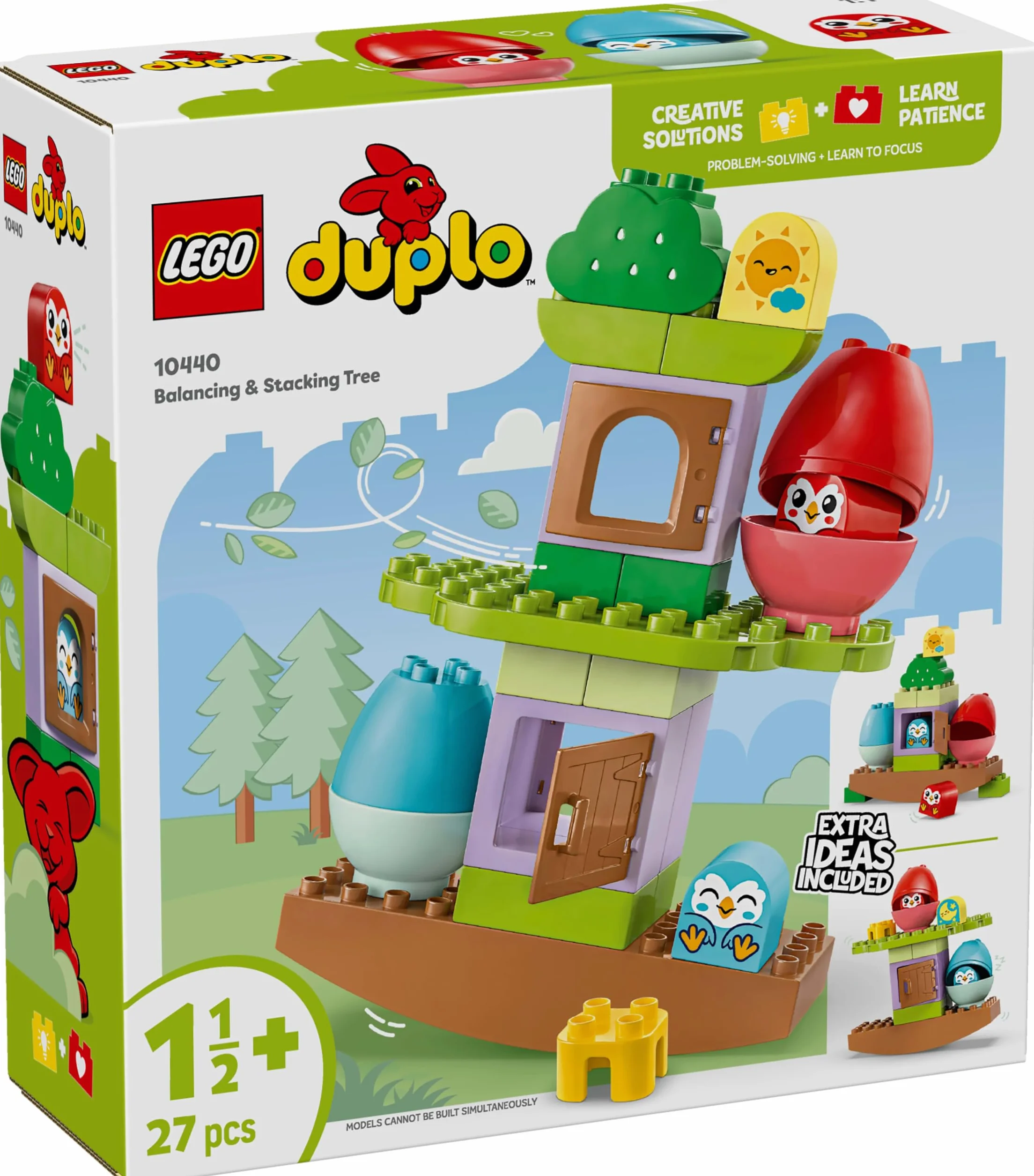 LEGO DUPLO Moje Pierwsze Balansujące Drzewko, Edukacyjna Zabawka dla Dziecka z Domkiem na Drzewie i 2 Figurkami Ptaków, Kreatywny Pomysł na Prezent na Roczek dla Dziewczynki i Chłopca, 10440