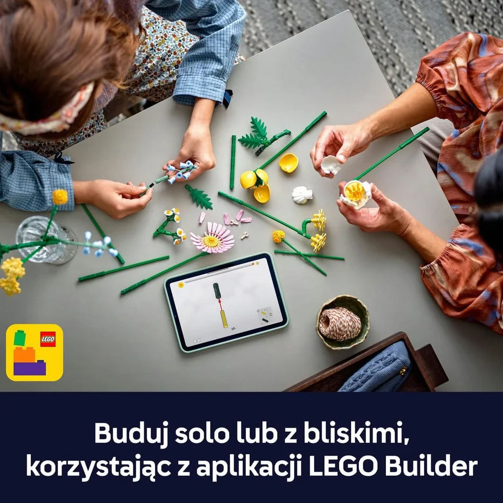 LEGO Mały słoneczny bukiet, zabawka dla dziecka do zbudowania, zestaw konstrukcyjny dla 9-latka i prezent dla chłopców i dziewczynek, dekoracja wiosenna, ozdoba ze sztucznych kwiatów 10347