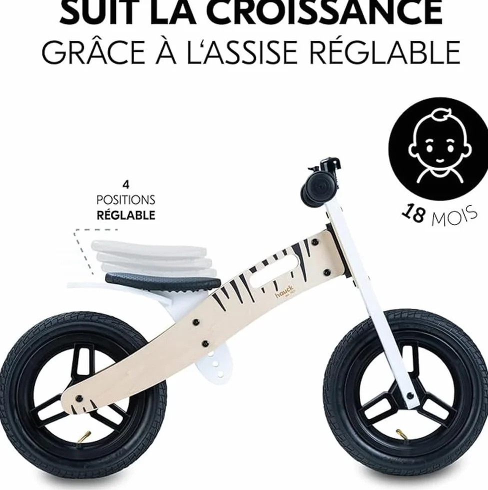 hauck Unisex – Baby Balance N Ride rower biegowy, zebra, biały