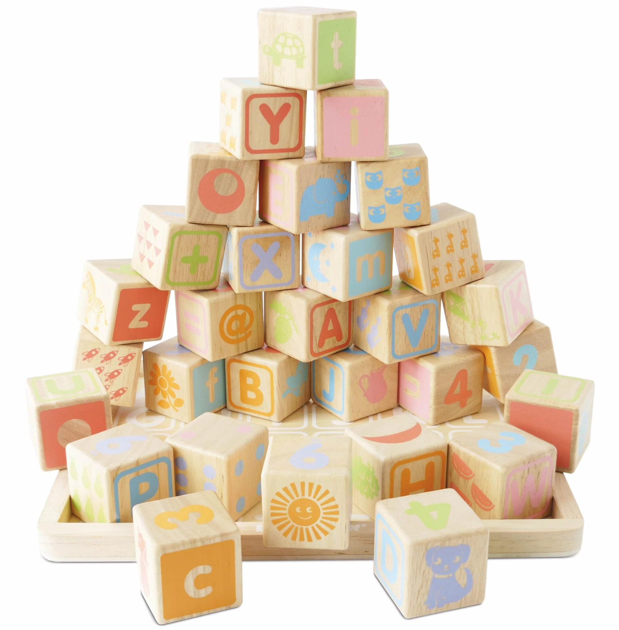Le Toy Van - Petilou Wooden Educational ABC Wooden Blocks Toy For Toddlers And Babies, Suitable For A Boy Or Girl 1 Year Old +