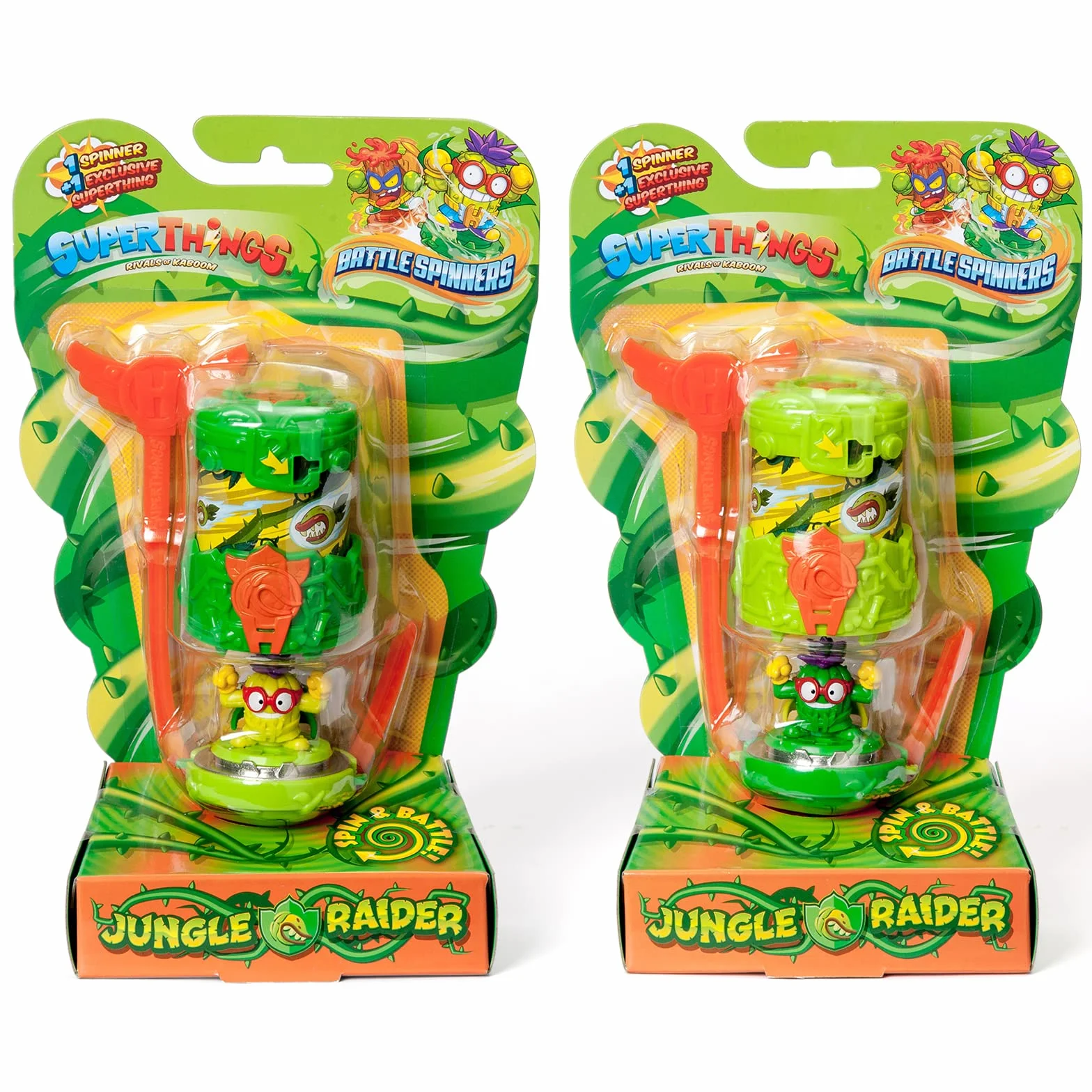 SUPERTHINGS RIVALS OF KABOOM SuperThings Battle Spinners - Jungle Raider, Zawiera 1 Spinner i 1 SuperThing Exclusive