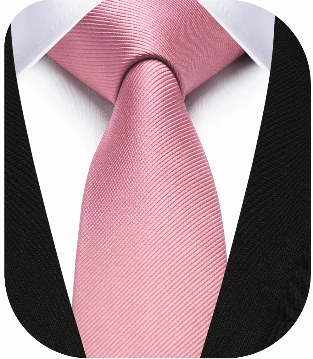 HISDERN Męski krawat, wąski, jednokolorowy, jedwabny krawat dla mężczyzn, klasyczny, formalny, elegancki krawat, na wesele, imprezę, biznesowy krawat, 6 cm